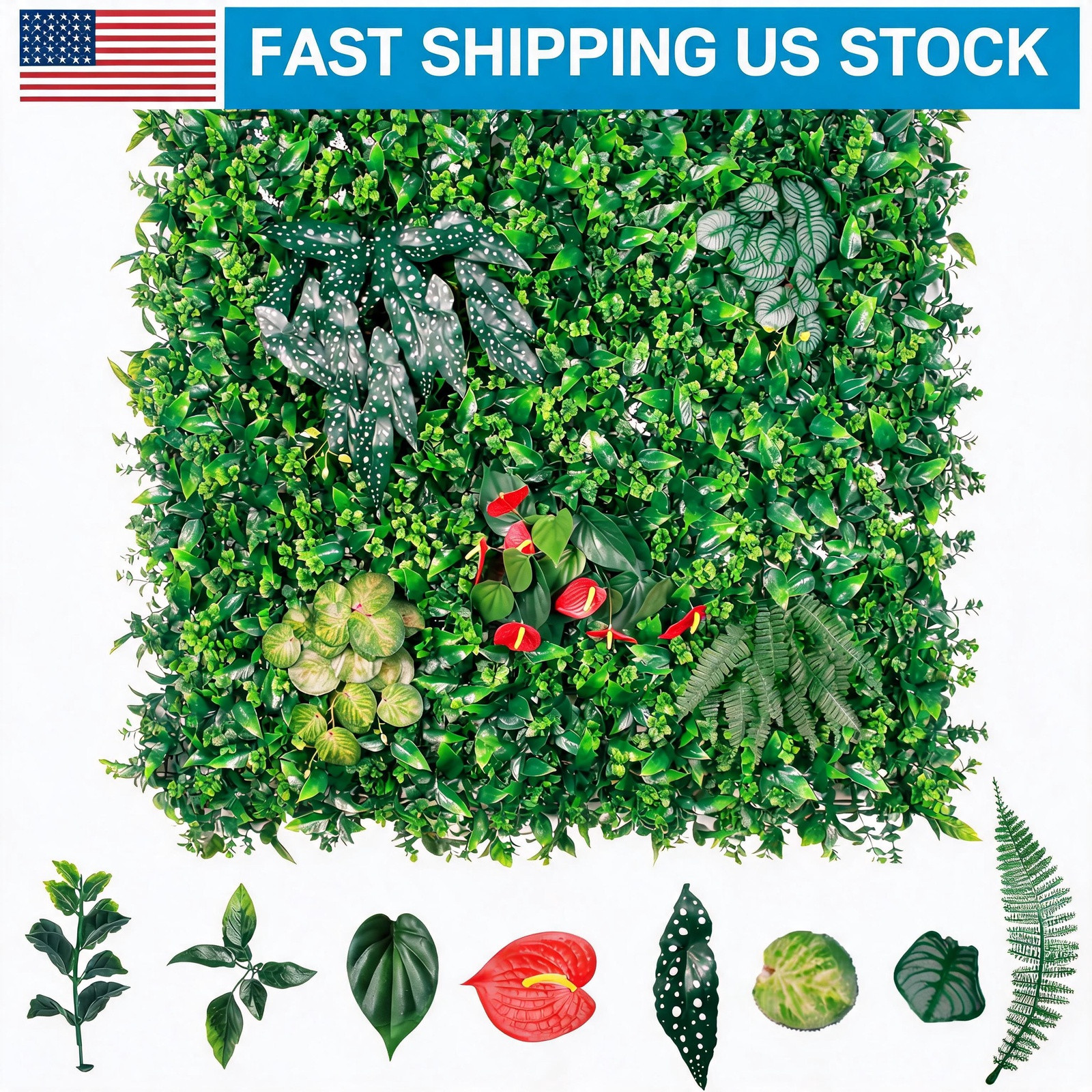 6-Pack Artificial Boxwood Wall Panels 40x40in Each 8-Plant Mix for Weddings