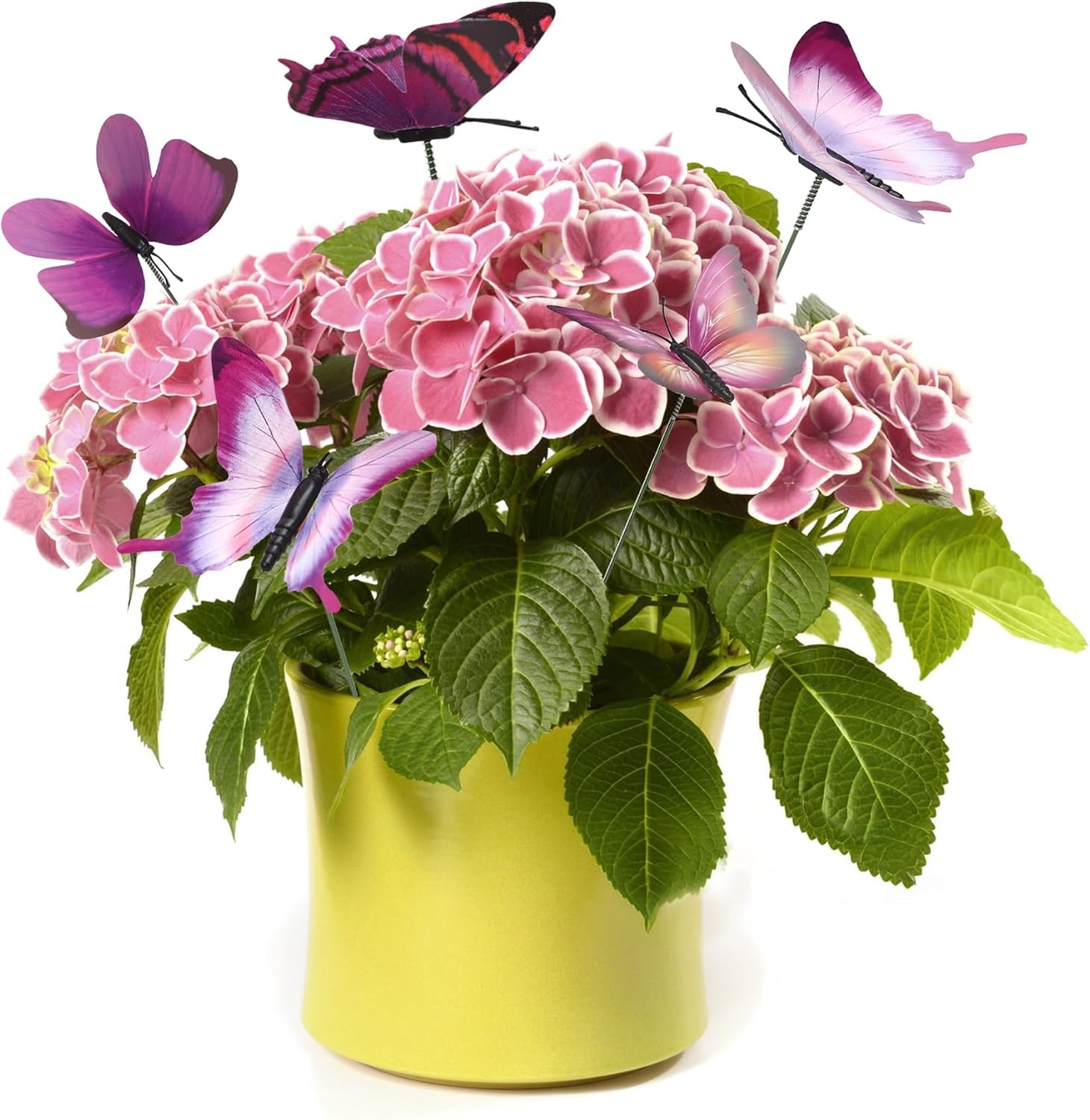 12pcs Purple Butterfly Plant Stakes Metal Garden Decor Flower Pot Sticks