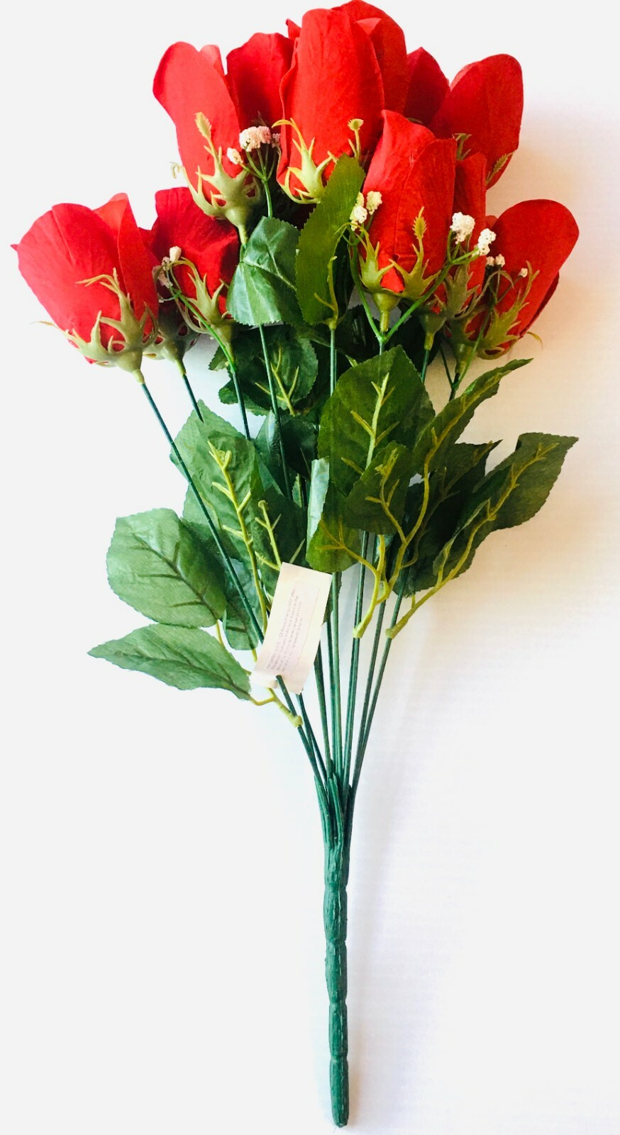 Artificial Red Rose Silk Flowers 12 Flower Head Floral Fake Valentines Red Rose