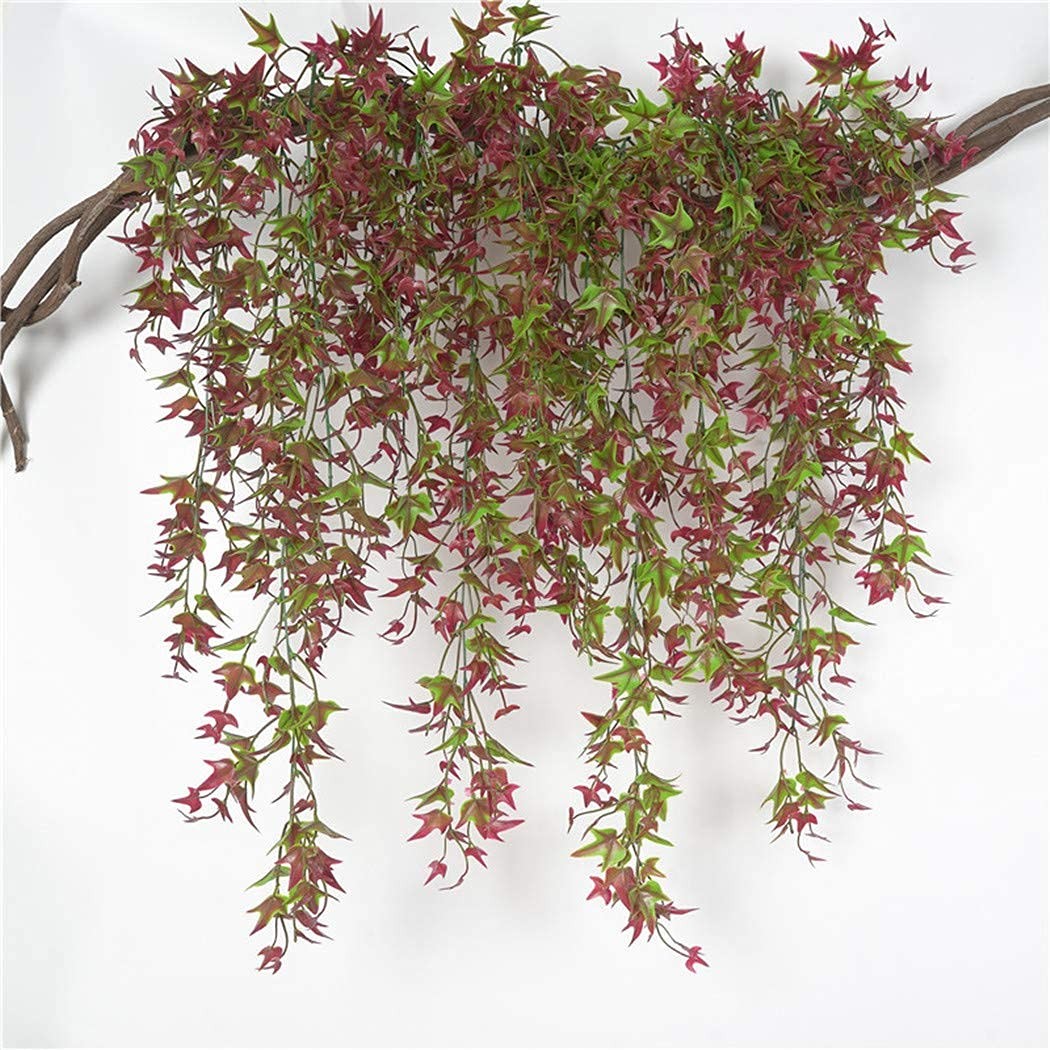 Artificial Hanging Vine, Sweet Potato Leaves Plastic Plants Greenery Faux Ivy…