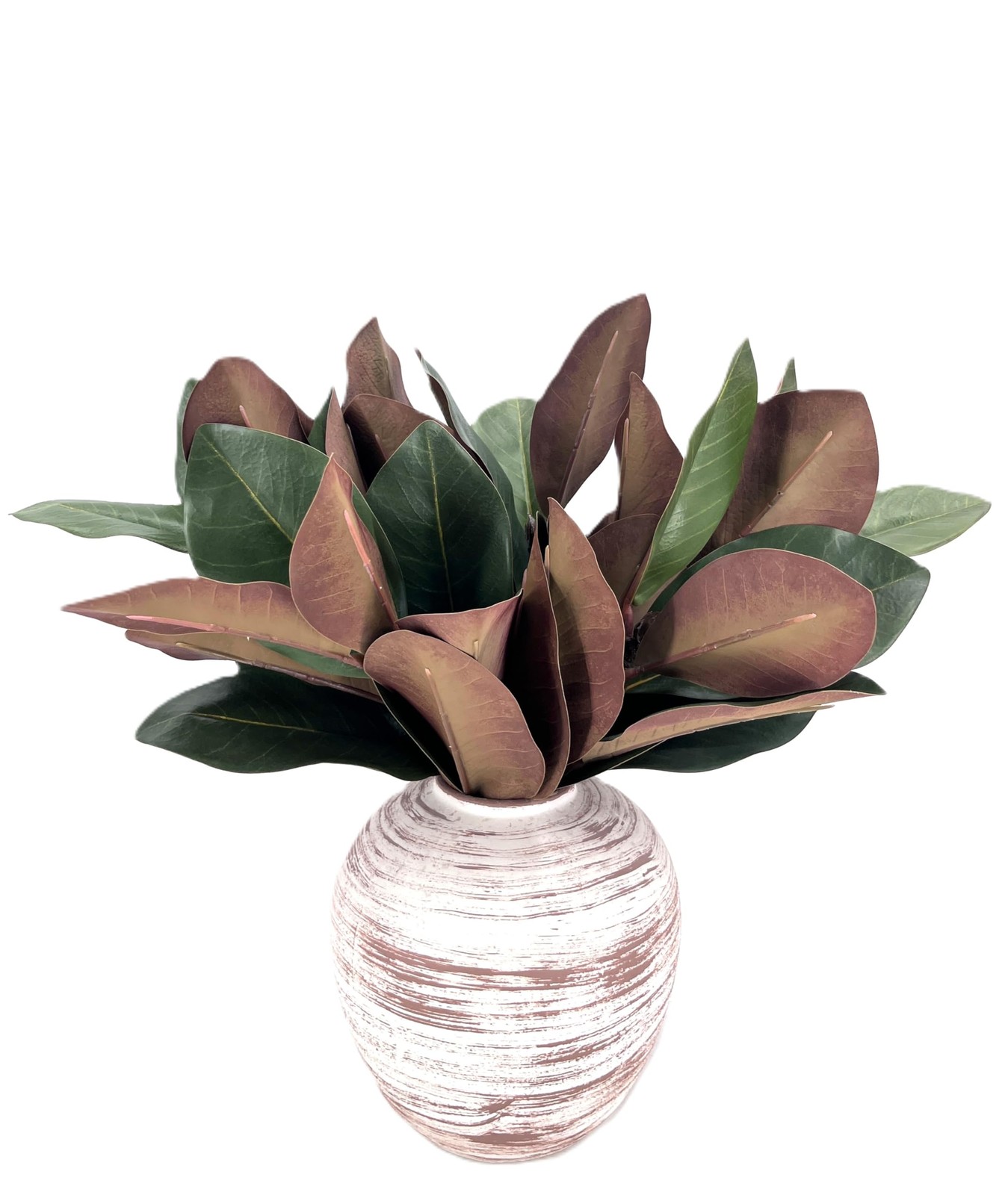 Magnolia Artificial Leaves Branches 3D Magnolia Stem Life-Like Faux Leaves Tw…