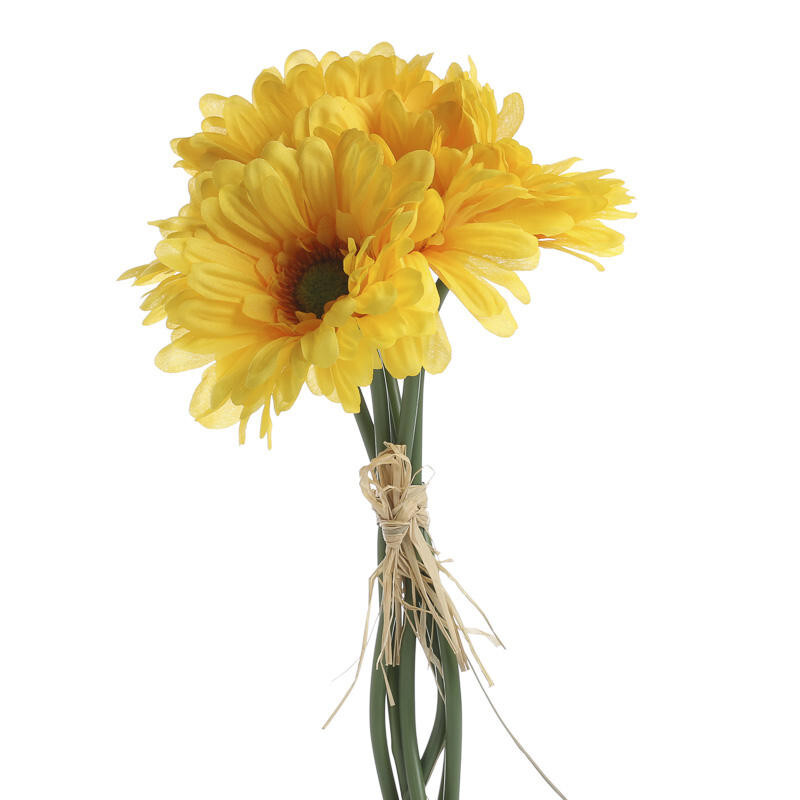 Set of 2 Sunshine Yellow Artificial Gerbera Daisy 11-1/4″ Floral Bundles