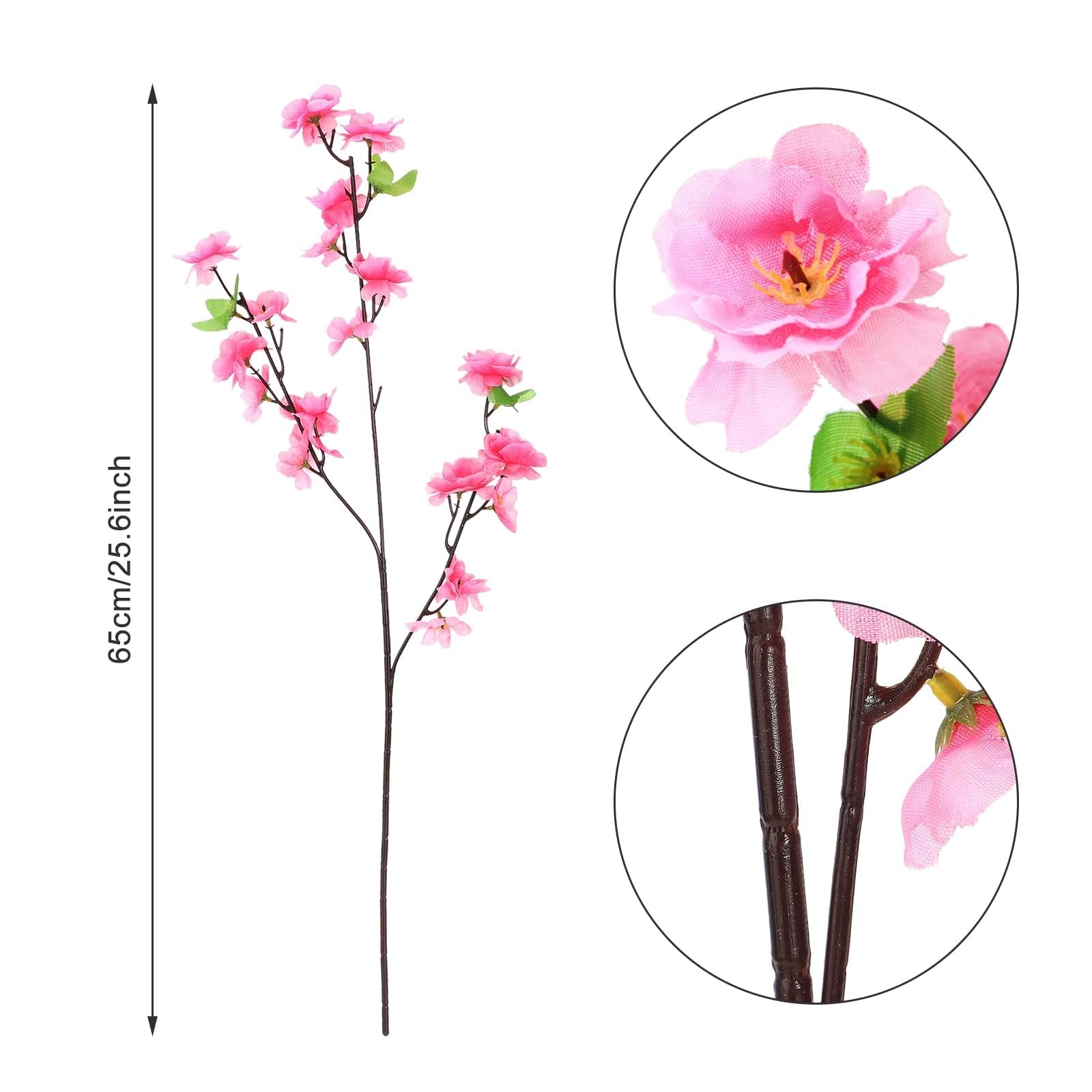 Asdomo 10PCS Artificial Cherry Blossom Branches Silk Spring Peach Blossom Fake