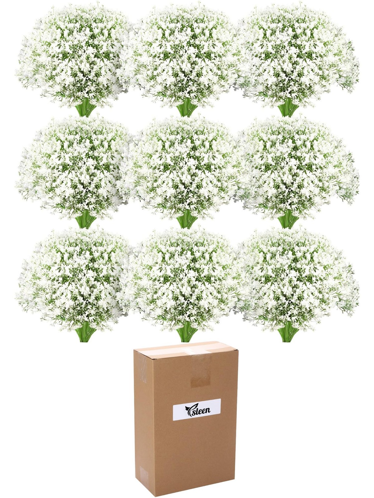 100 PCS Artificial Flowers Plastic Baby Breath Faux Gypsophila Bouquet