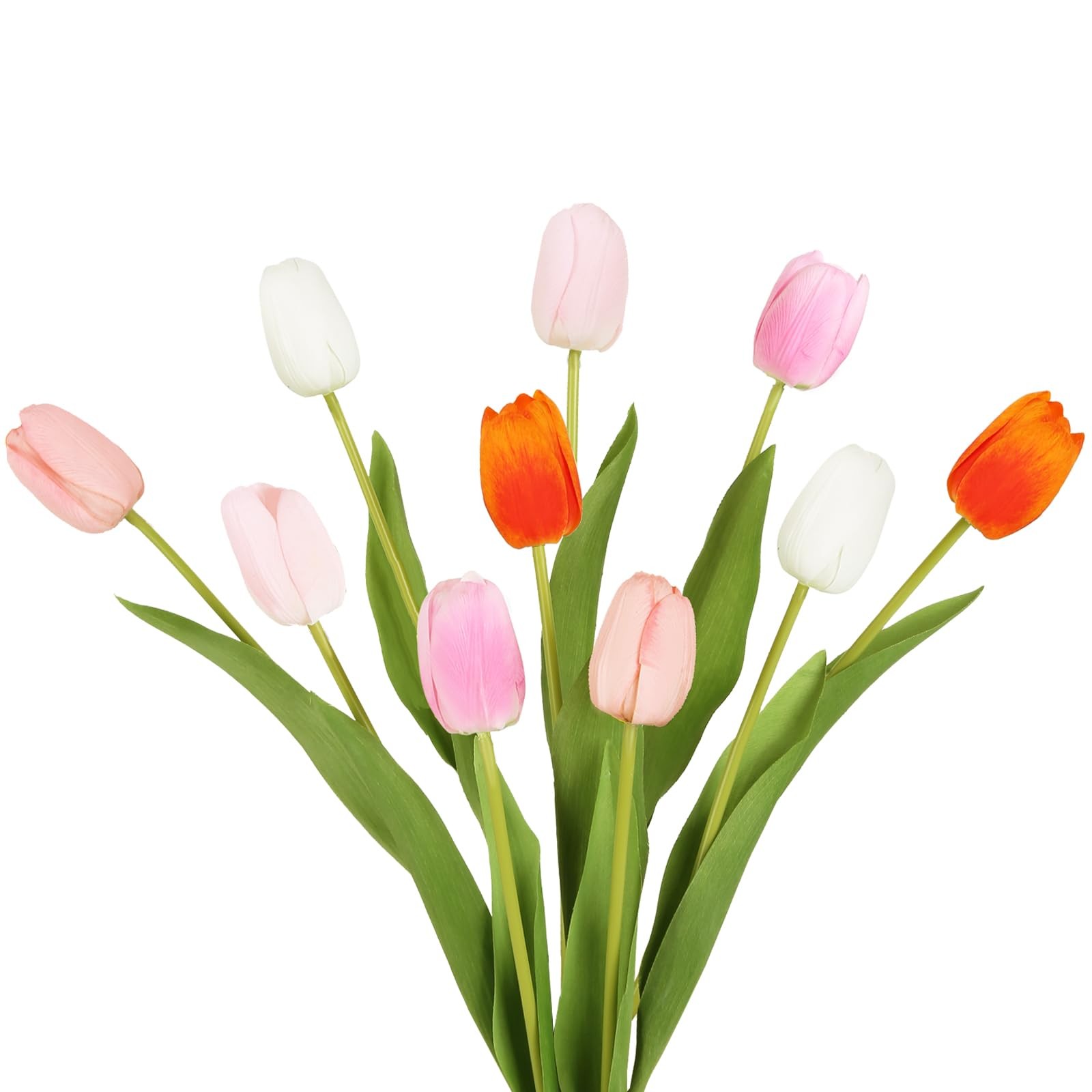10PCS Real Touch Tulips Artificial Flowers 18.9″ Realistic Faux Tulips Fake S…