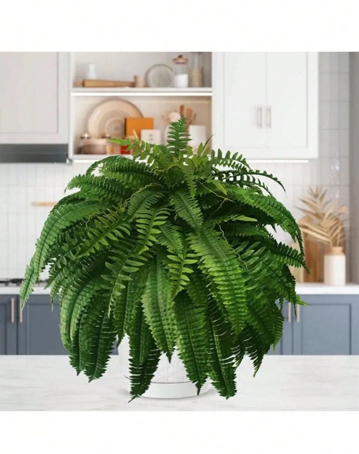 2 Pack Artificial Large Boston Fern Plant Wall Hanging Decoration Home Decor