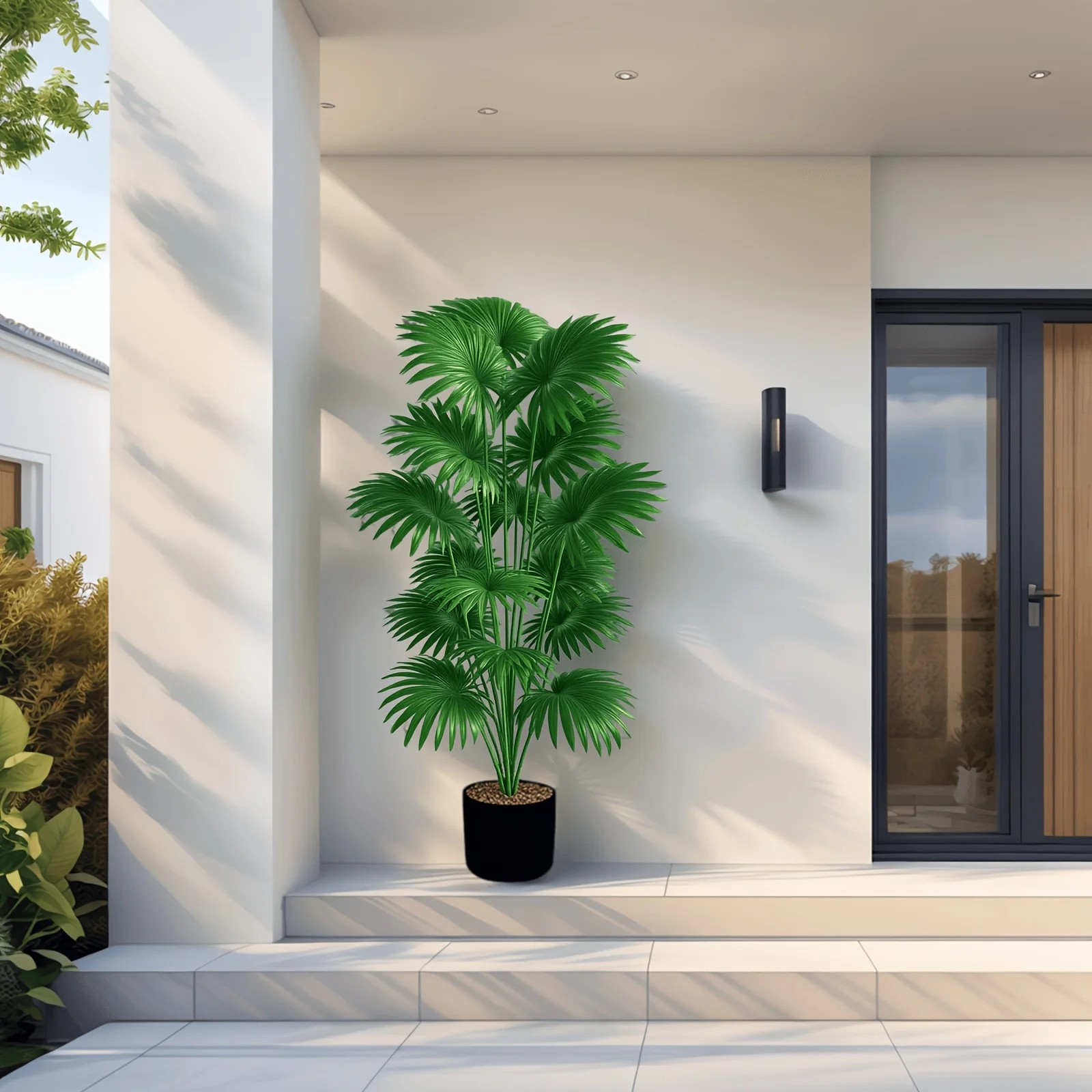 43.3in Artificial Palm Tree Large Fake Tropical Plant Indoor Outdoor No Pot
