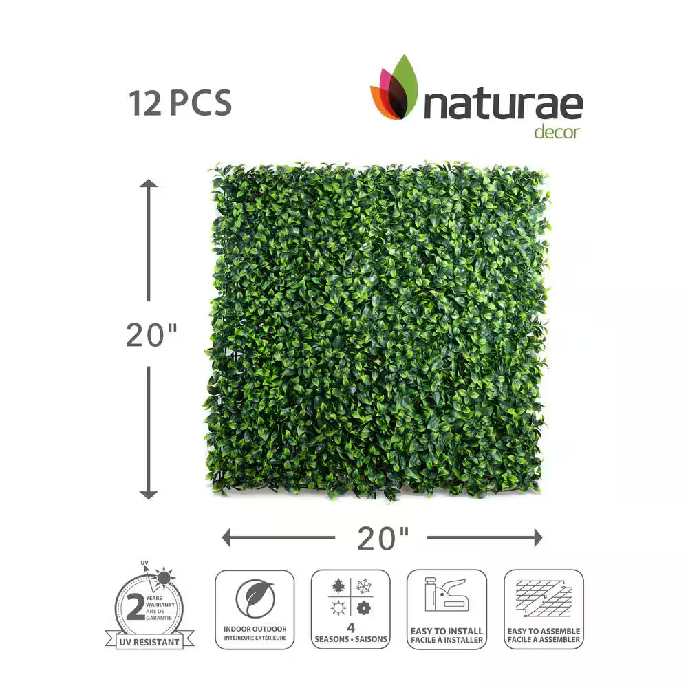 19 In. Green Artificial Gardenia 20 In. X 20 In. Foliage Panel 12-Pieces