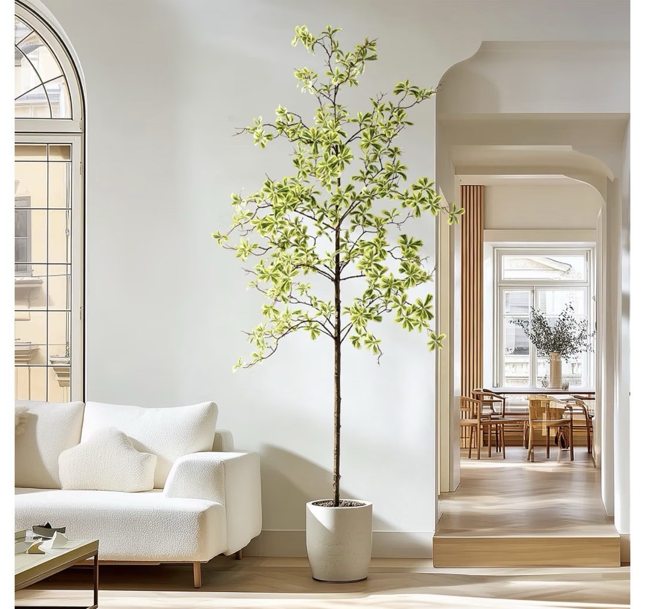Artificial Black Olive Tree 7 ft Potted Indoor Houseplant, Green Floral & Garden