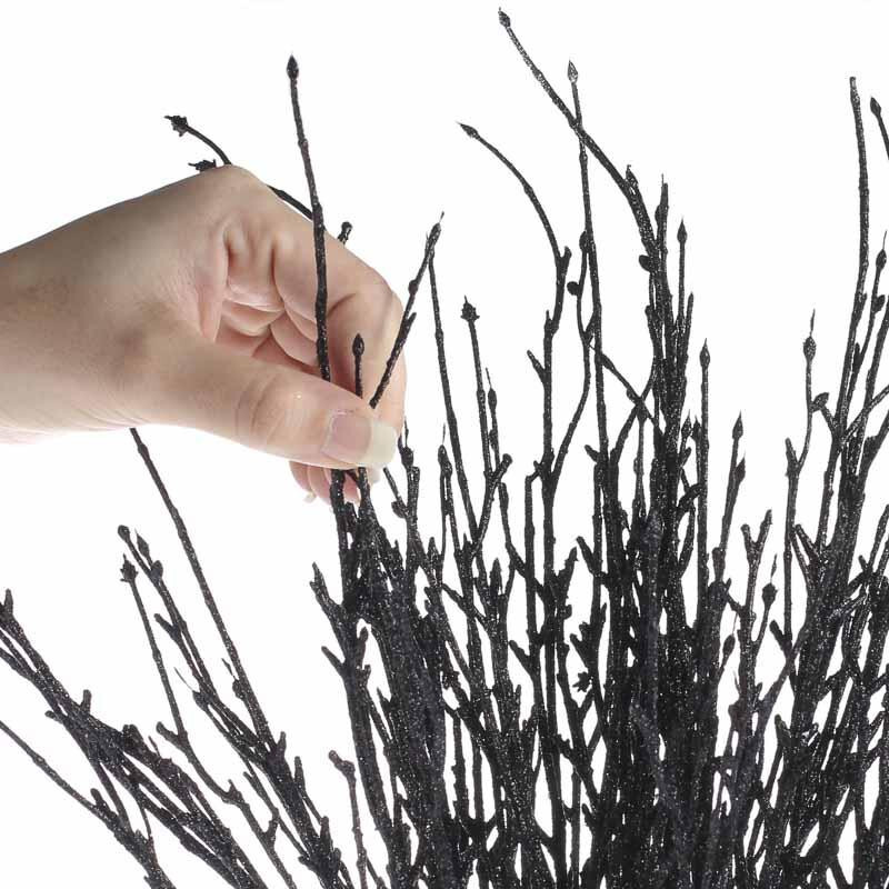Package of 12 Black Glittery Artificial Twig 22″ Branches