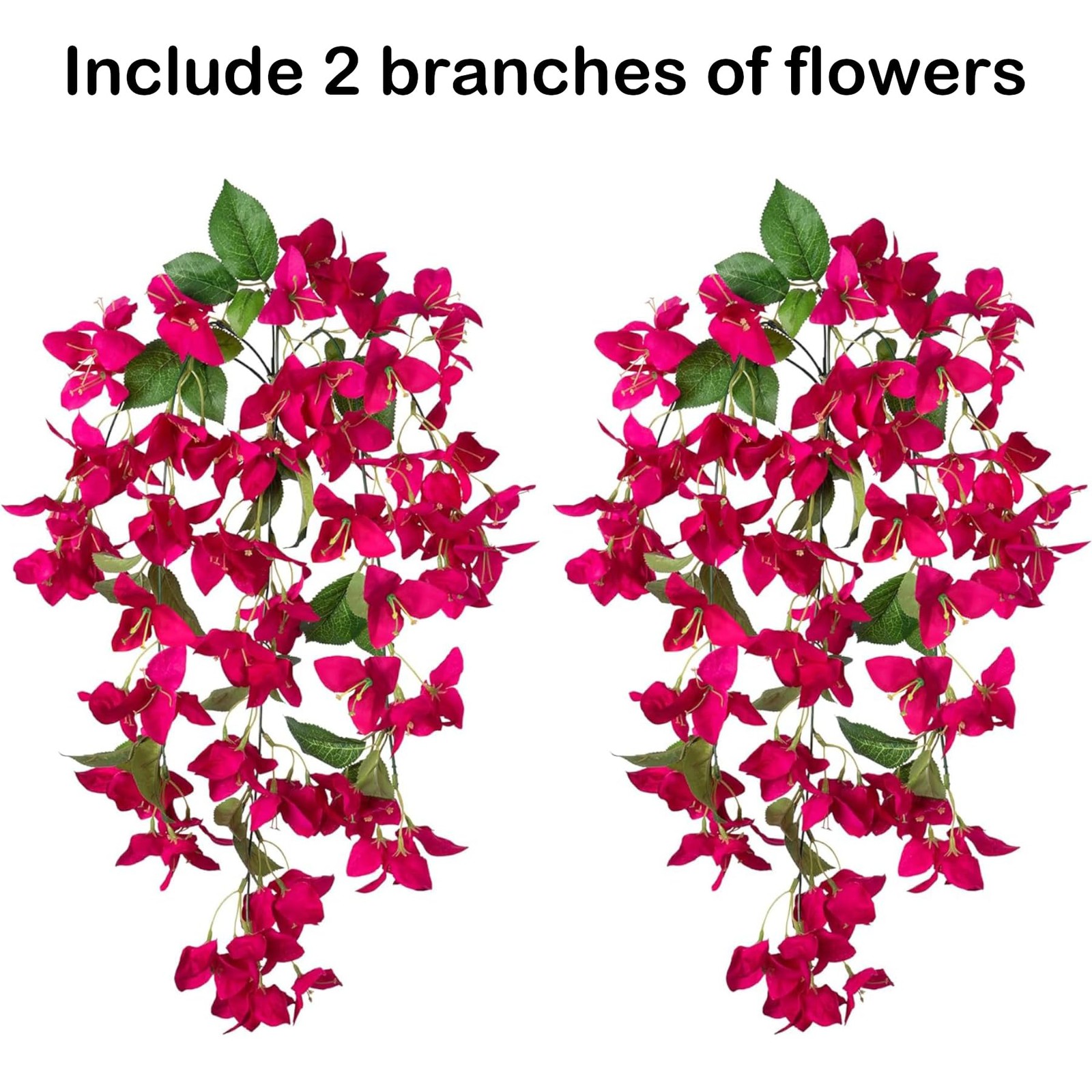 2PCS Bougainvillea Artificial Hanging Flowers Plants for Outdoors Outside Fal…
