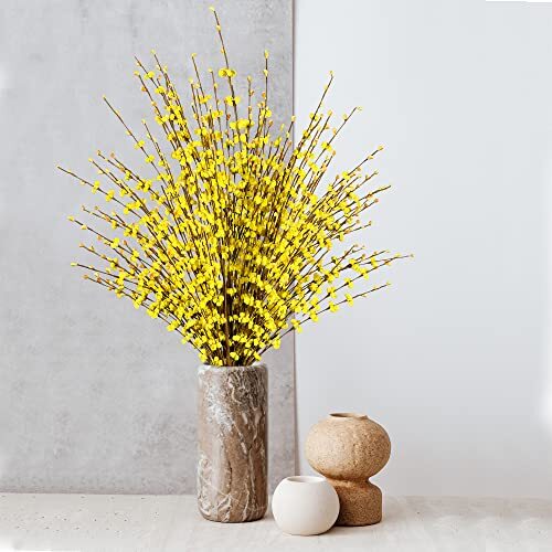 10 Pcs 29.5’’ Long Artificial Jasmine Flowers Tall Fake Flower Bouquet Faux