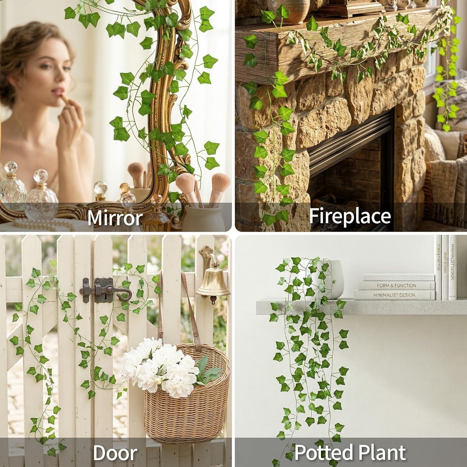 1 Pack 33 Feet Artificial Ivy Leaves Plants Fake Vines Greenery Hanging Garla…