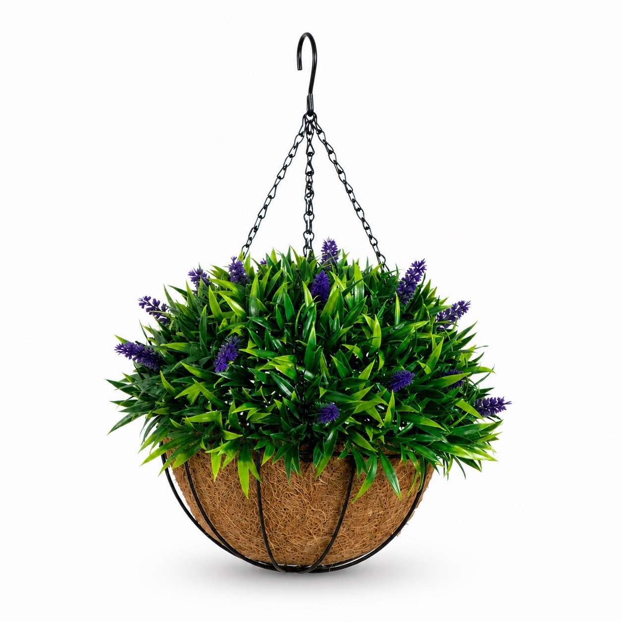18″ UV Resistant Artificial Lavender Hanging Basket Indoor/Outdoor