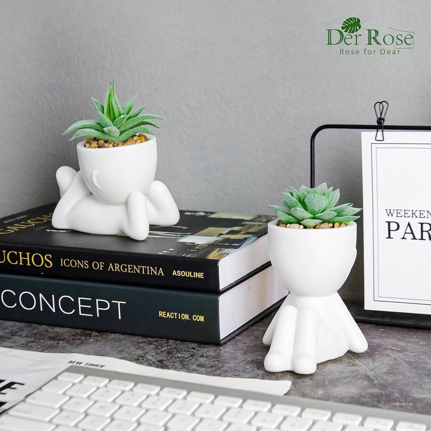 2 Pack Artificial Succulent Plants Fake Greenery Home Office Bathroom Decor