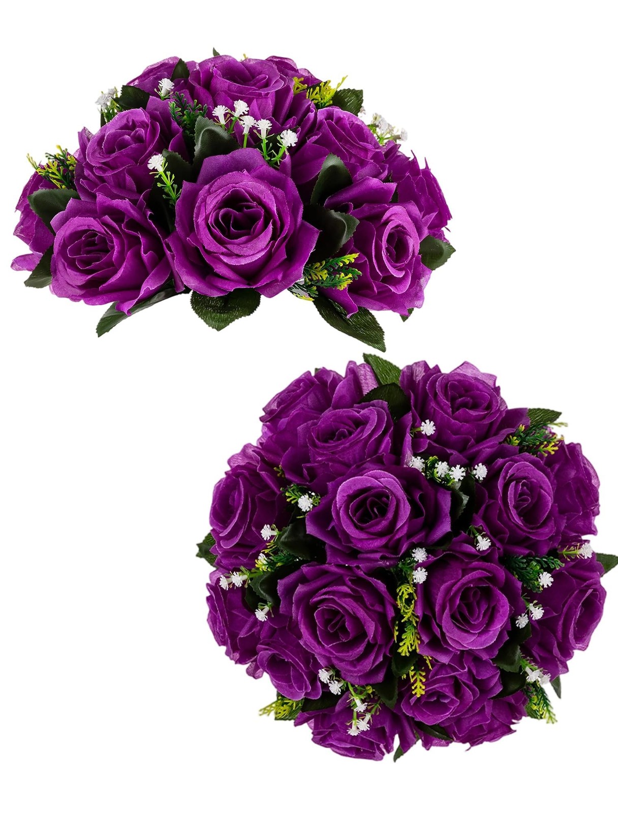 Flower Balls Wedding Rose Centerpieces: 2 Pcs Fake Flowers with Base White Ki…