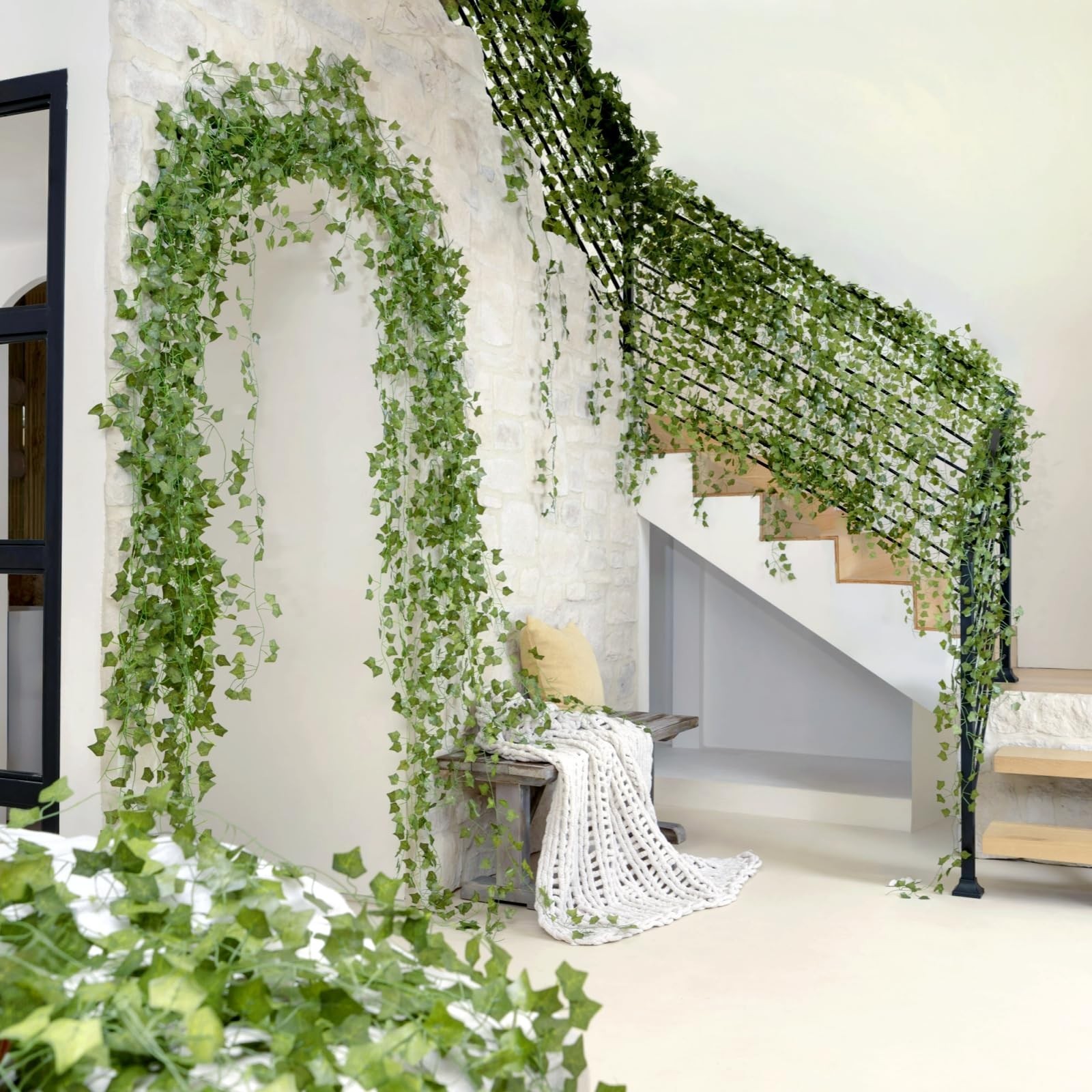 24 Pack 168Ft Artificial Ivy Vines – Greenery Garland for Wedding, Party, Room D