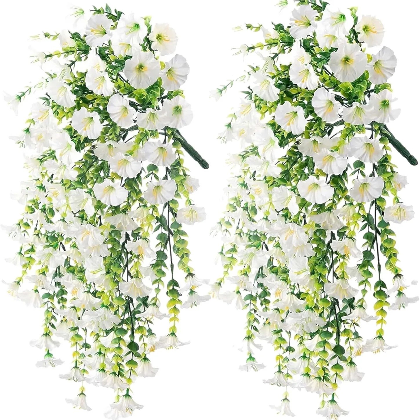 2-4PCS Artificial Morning Glory Vines UV Resistant Hanging Flowers Outdoor Decor