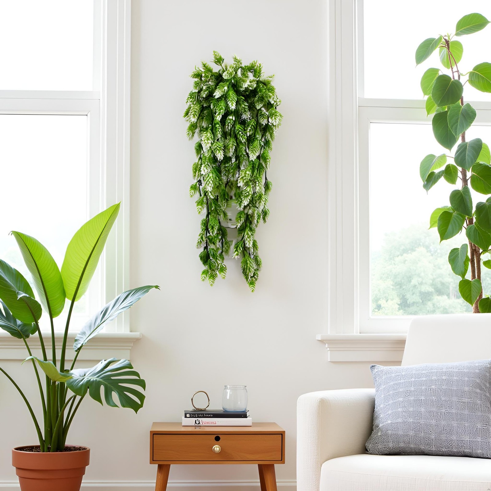 3Pcs Artificial Hops Fake Hanging Plant Plastic Vines Hanging Plants Decor Fa…