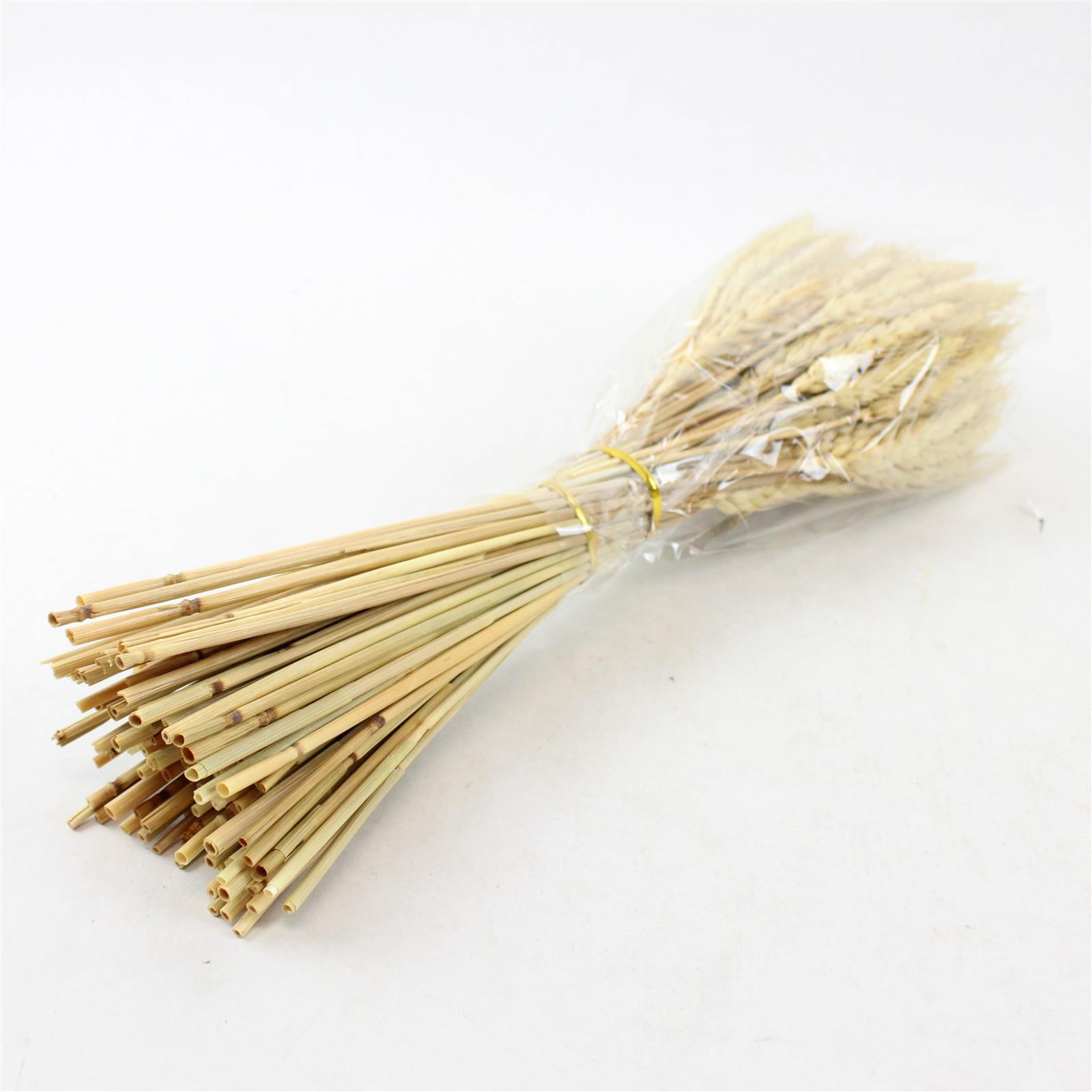100 Stems Dried Natural Wheat Stalks Bundle for Crafts Home Decor 16.5in