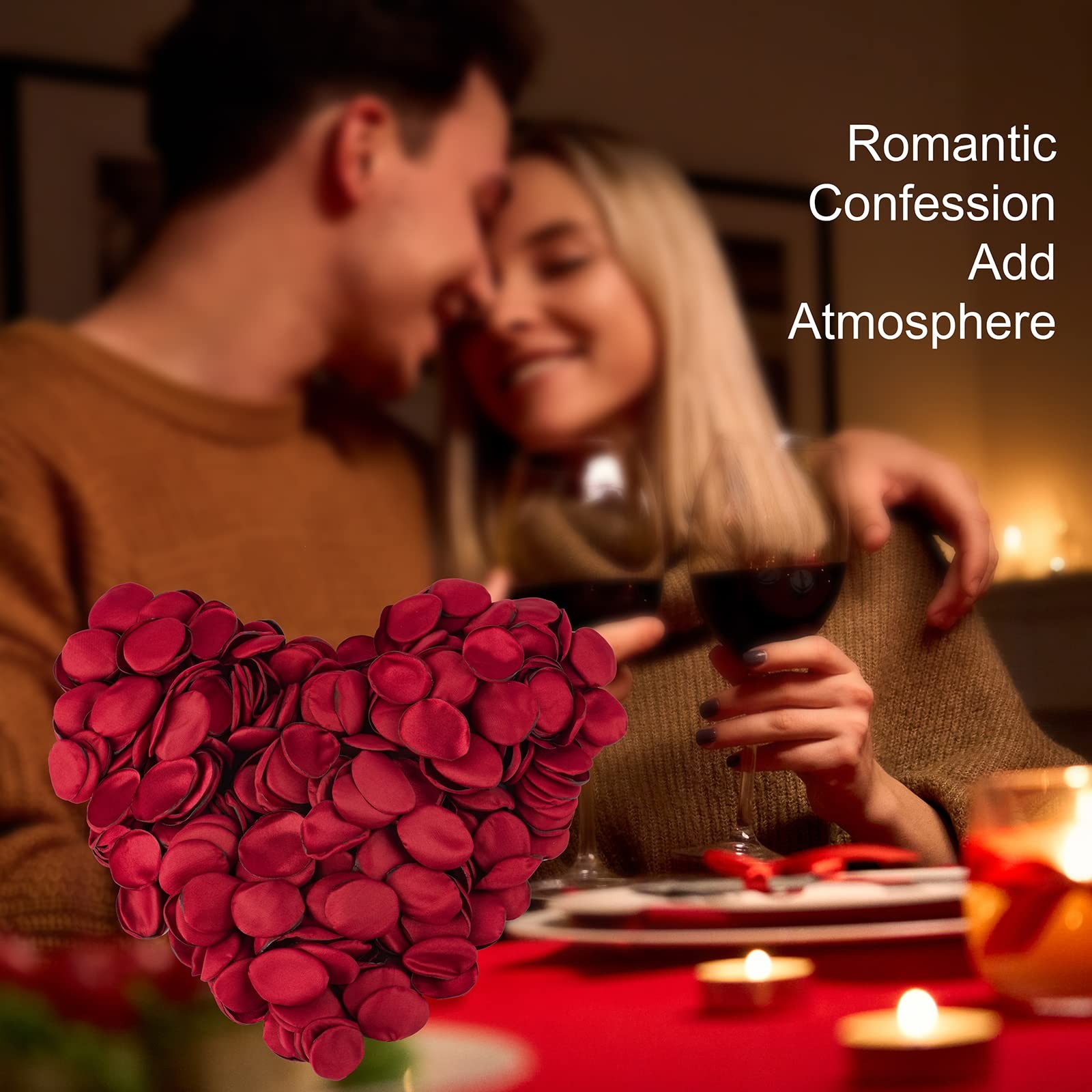 400 PCS Silk Rose Petals Burgundy Red Flower for Romantic