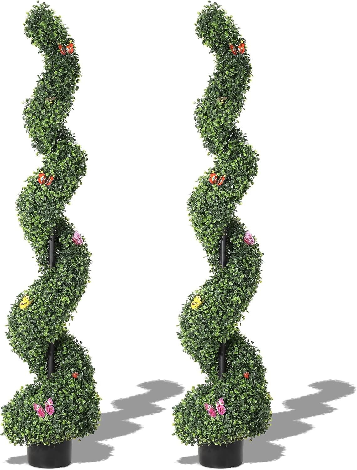 2x 5’ Artificial Topiary Rosemary Spiral Tree UV Indoor Outdoor Realistic Plants
