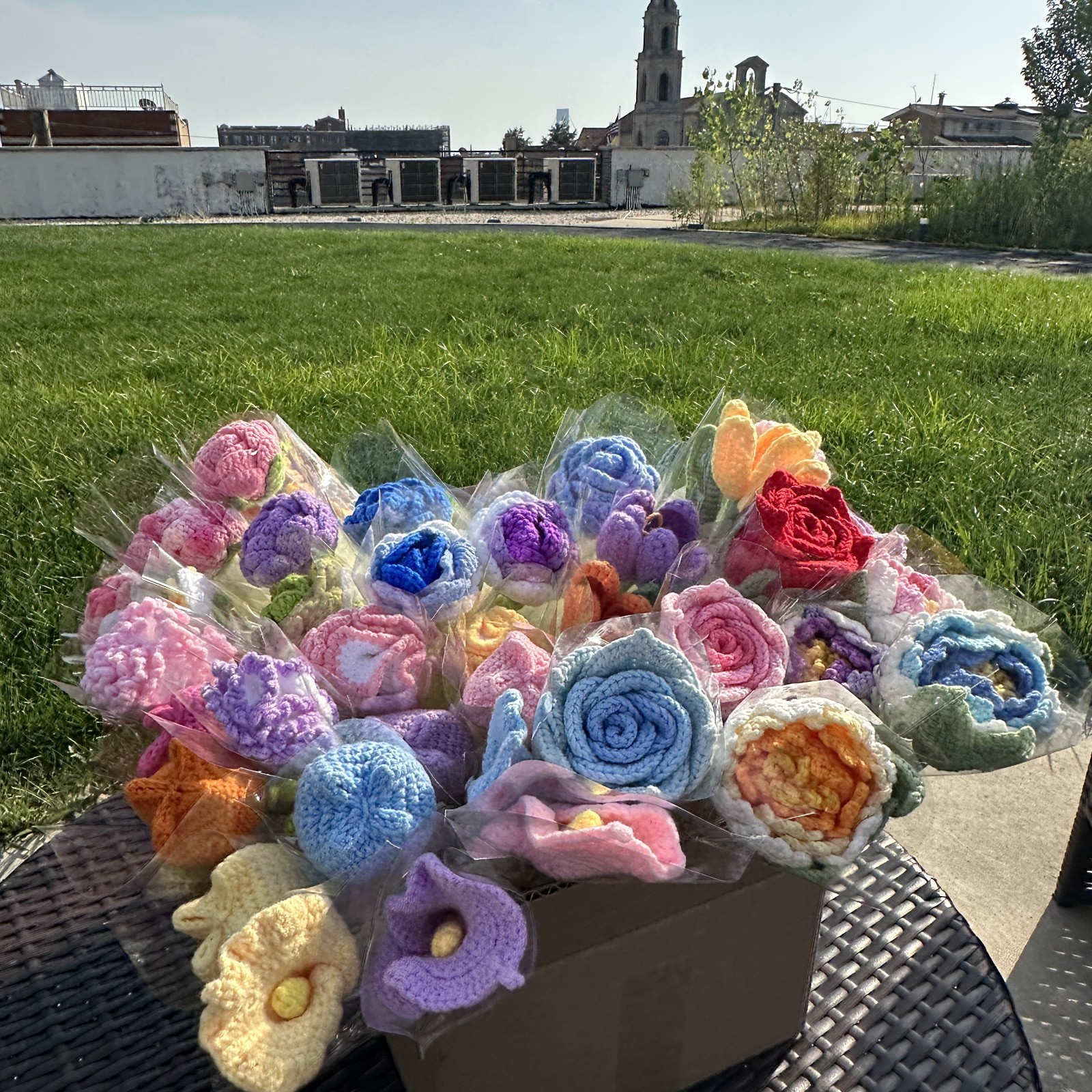 Crochet Flower Bouquet – Handmade Yarn Roses, Tulips, Peonies & More