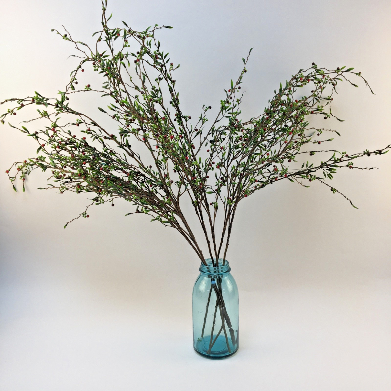 Set of 5 Red and Sage 30-36″ Pip Berry Sprays for Decor