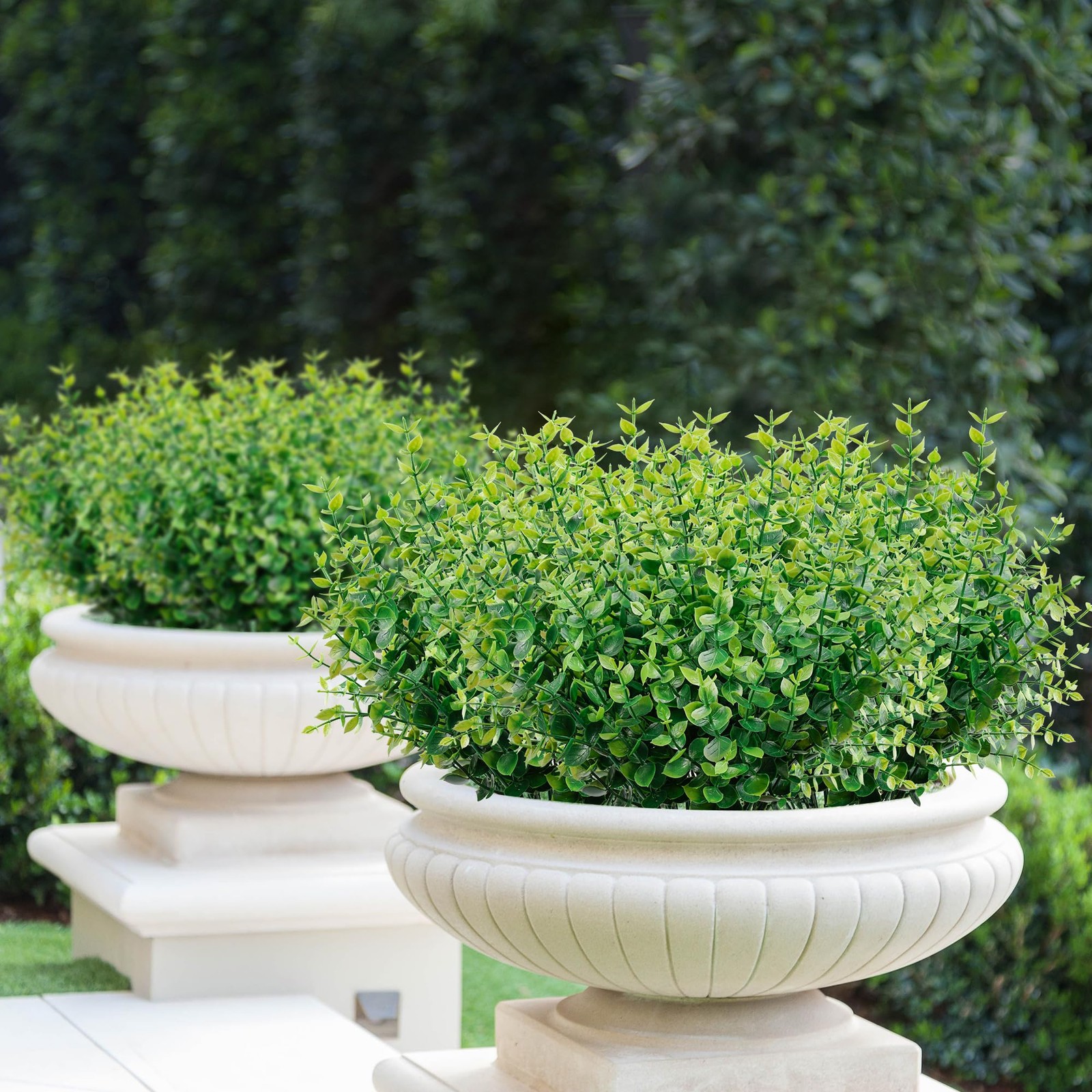 10 Bundles Artificial Boxwood Stems Outdoor Artificial Greenery UV Resistant …