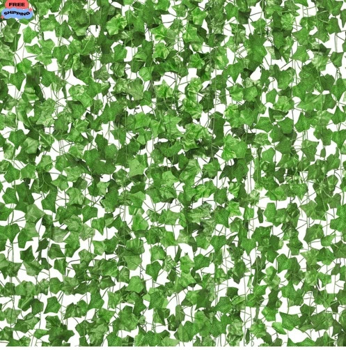 Artificial Ivy Garland, Fake Vines UV Resistant Greenery Leaves Fak