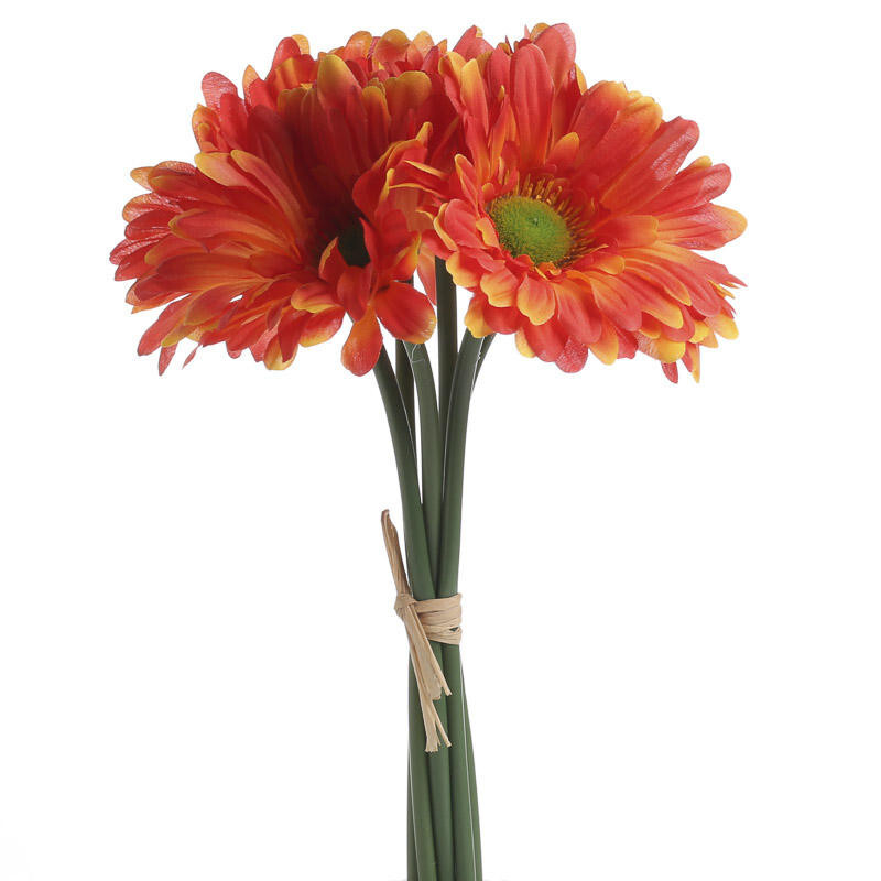 Set of 2 Tropical Orange Artificial Gerbera Daisy 11-1/4″ Floral Bundles