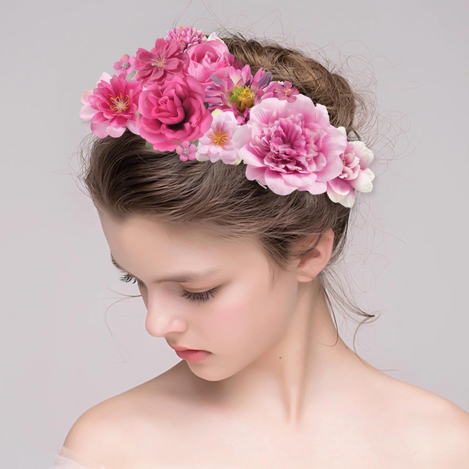 Artificial Flowers Heads Combo Rose Red Flowers Mix Silk Flowers Heads Pink B…