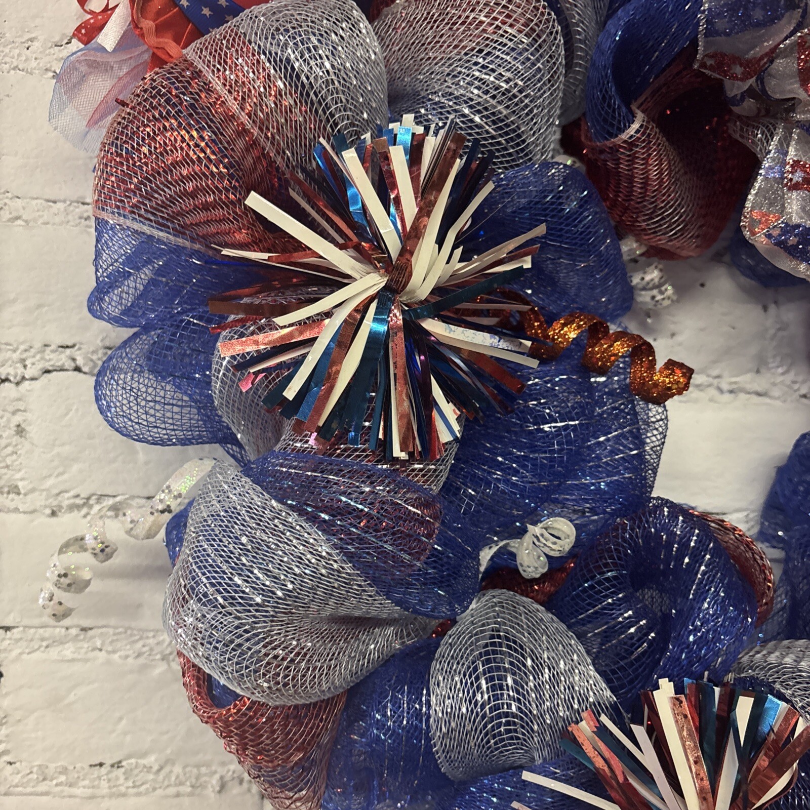 VTG Patriotic Wreath Independence Day 4th Of July Red White Blue 250 Years