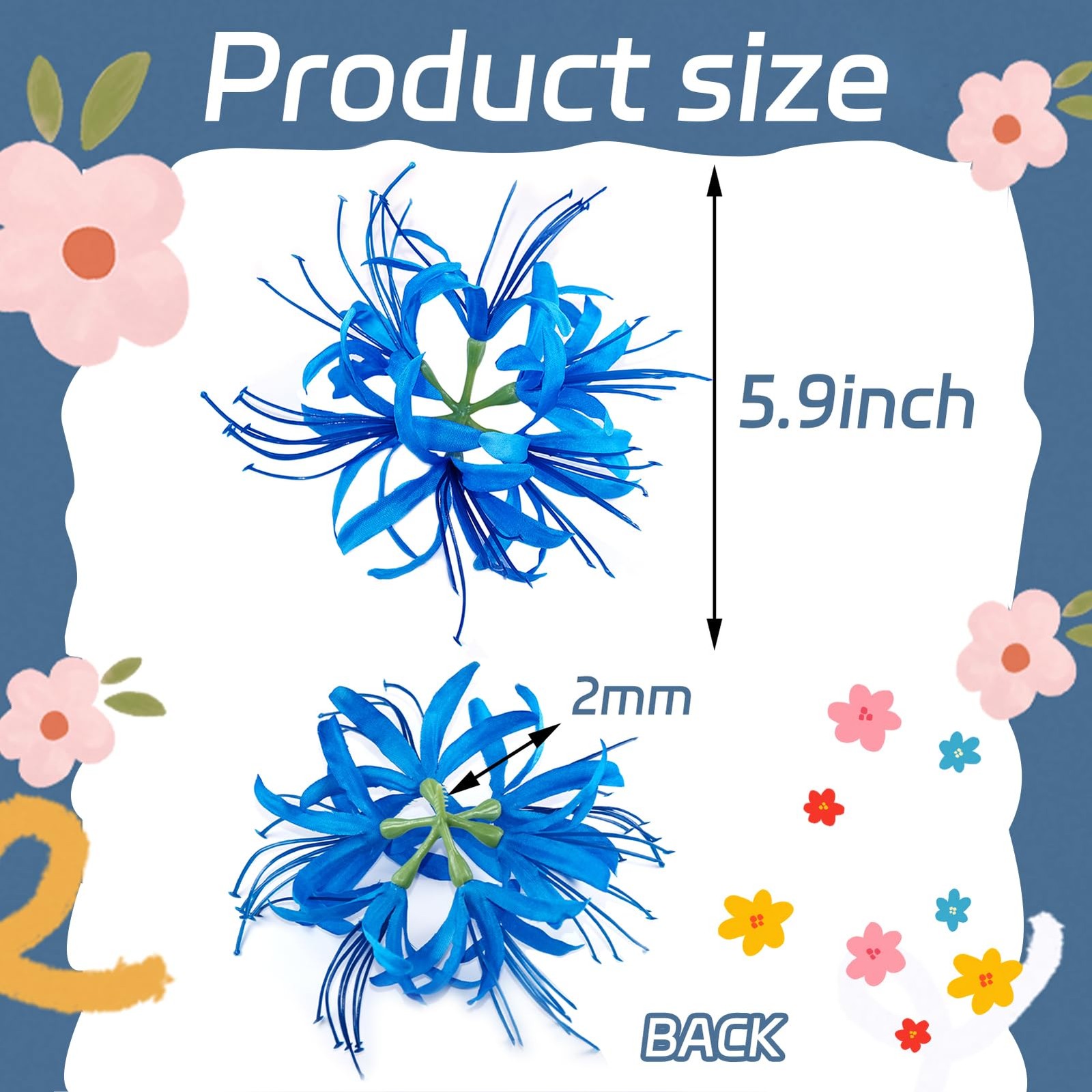 5 Pcs Spider Lily Artificial Flower Heads Real Touch,Stemless Faux Spider Lil…