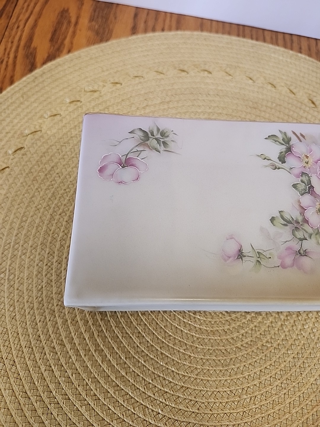 Vtg Frog Vase Ceramic Pink Floral Andrea By Sadek Gold Edge Accents 3 5/8″T