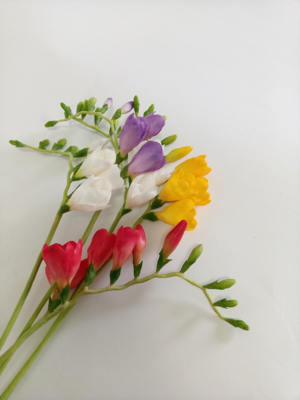 Artificial Lifelike Handmade Cold Porcelain Flower Arrangement Freesia Decor Mix