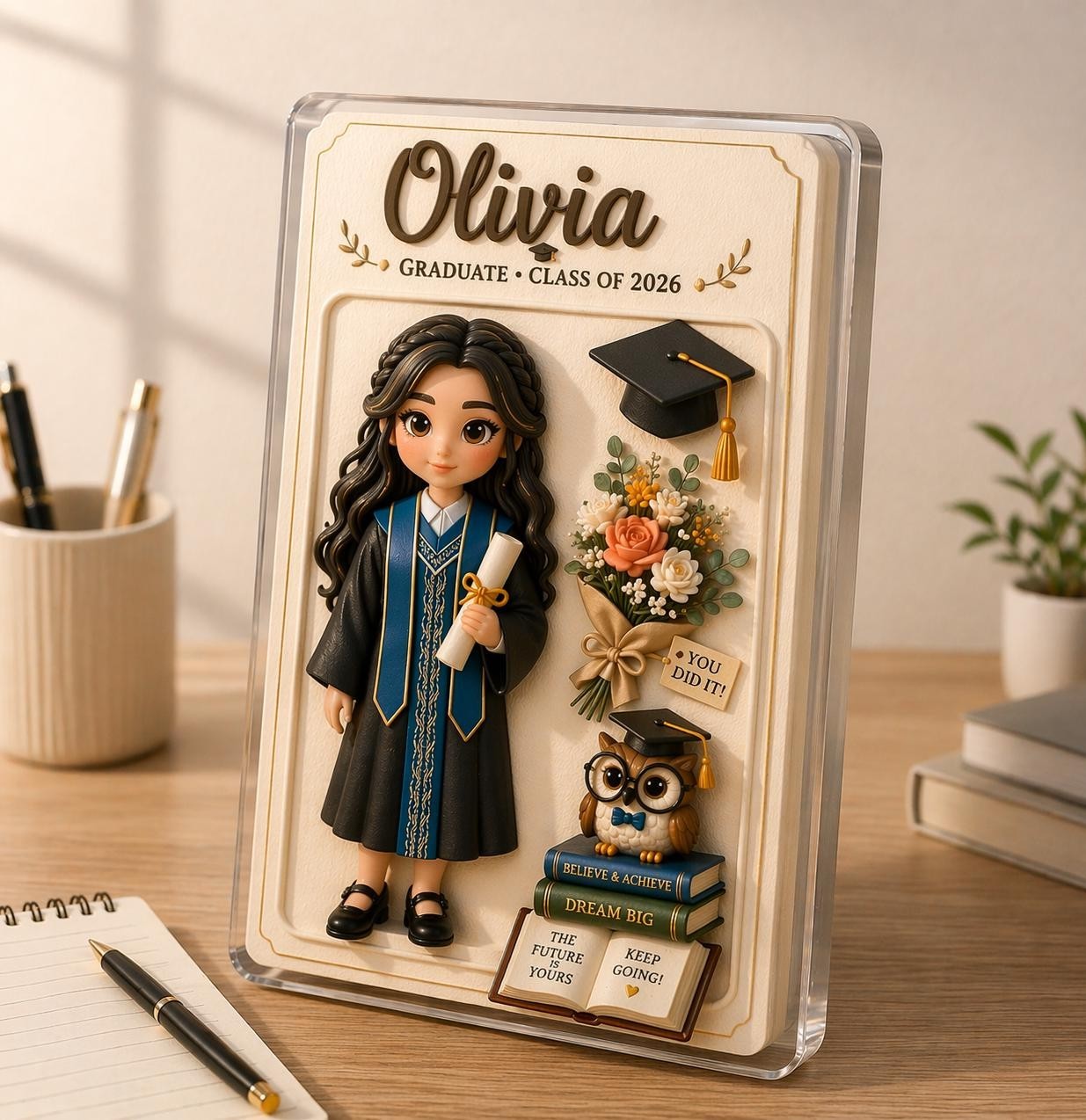 Personalized Graduation Gift for Her, Custom Class of 2026 Acrylic Plaque