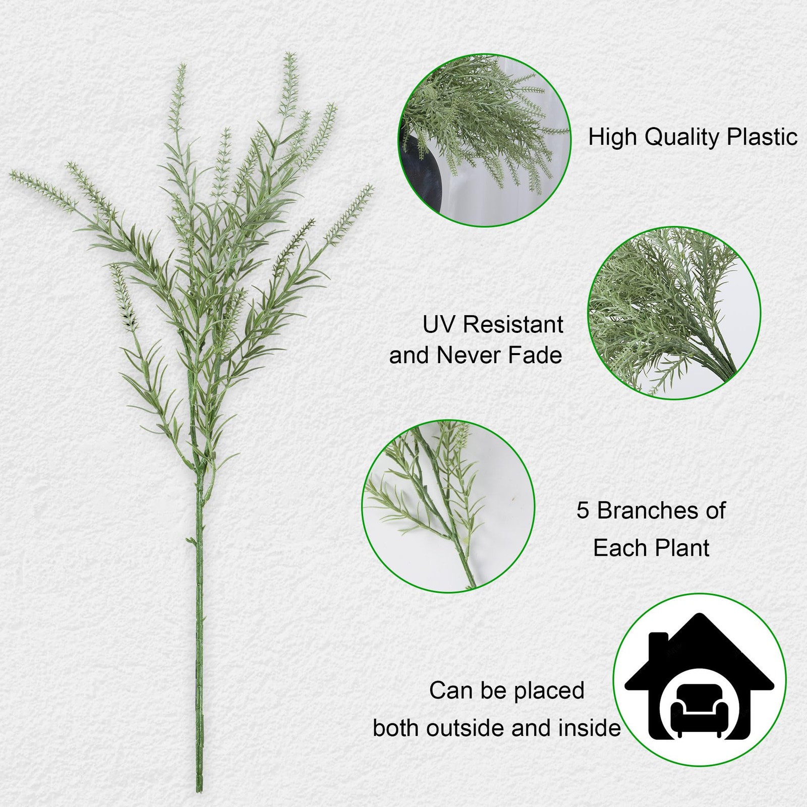 Artificial Outdoor Plants for Spring Summer Decoration,10PCS Fake Greenery Pl…