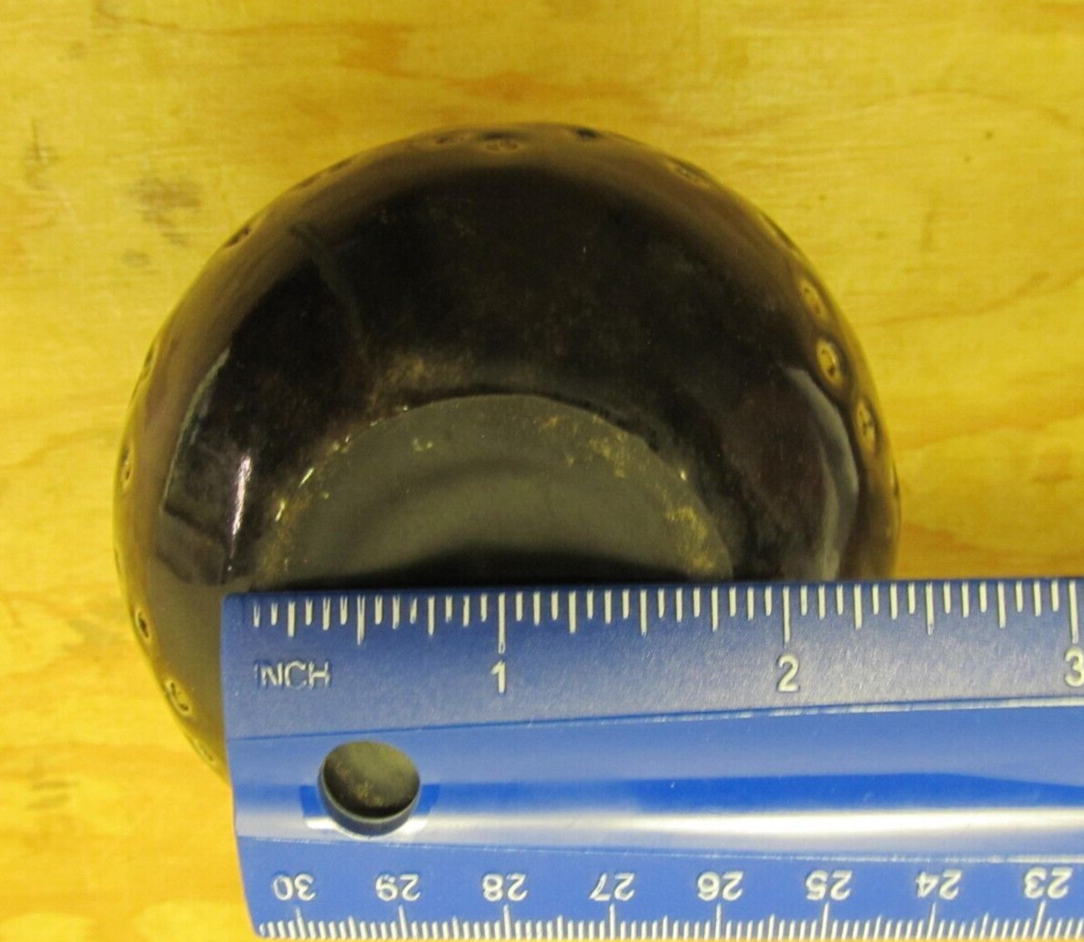 Vintage Black Ball Ceramic Flower Frog Arranger – 3 3/4″ Diameter (751)