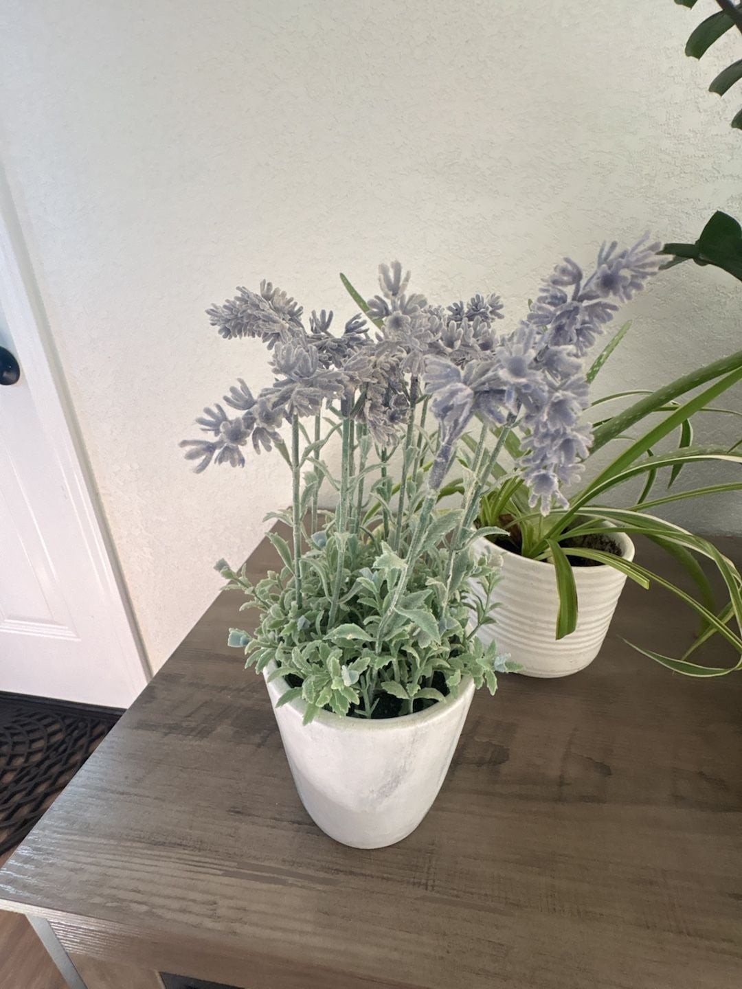 Artificial Lavender Tabletop Plant in Faux Stone Pot