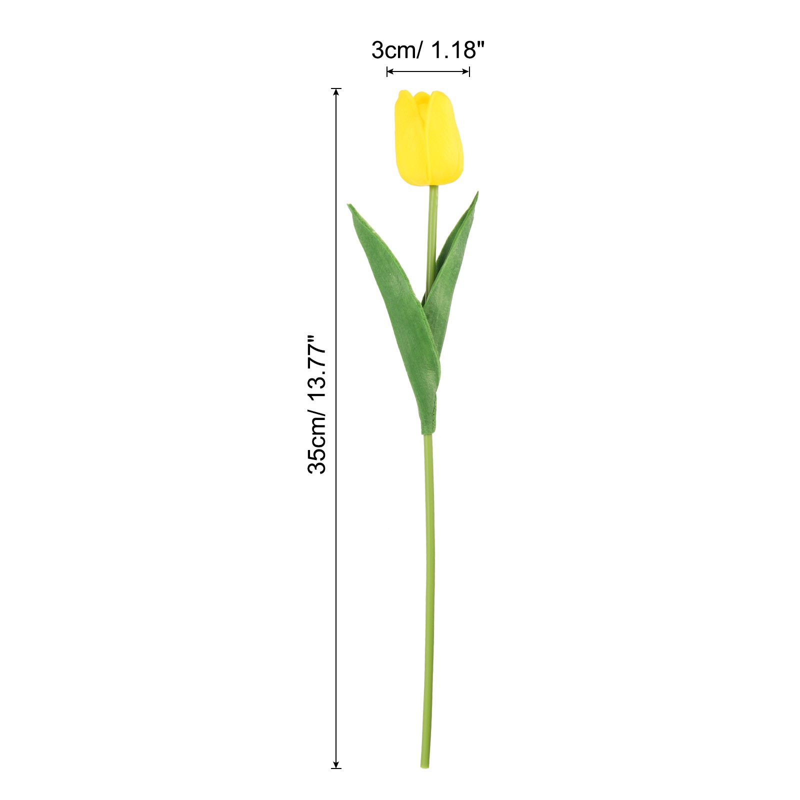 24Pcs Fake Tulips Artificial Flowers PU Artificial Tulips Real Touch Yellow