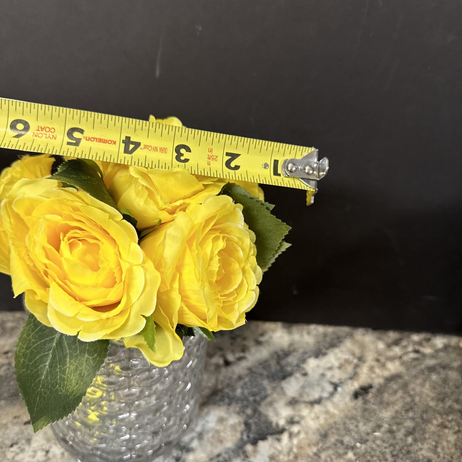lovely yellow rose Floral Bouquet w/ Honeycomb Glass Vase valerie parr hill