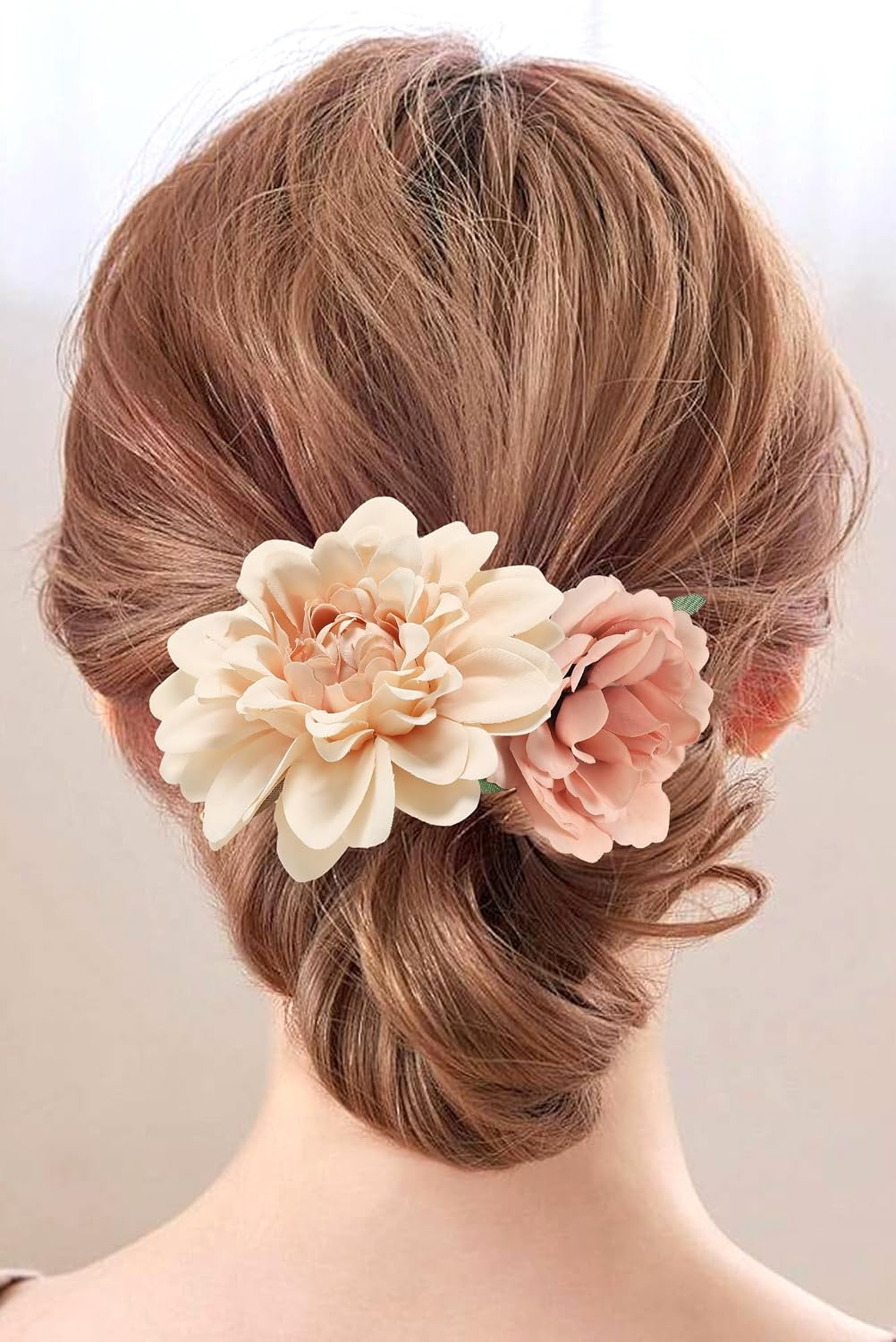 Fake Flower Heads Mini Artificial Flower Nude Color Faux Dahlia Rose Flowers for