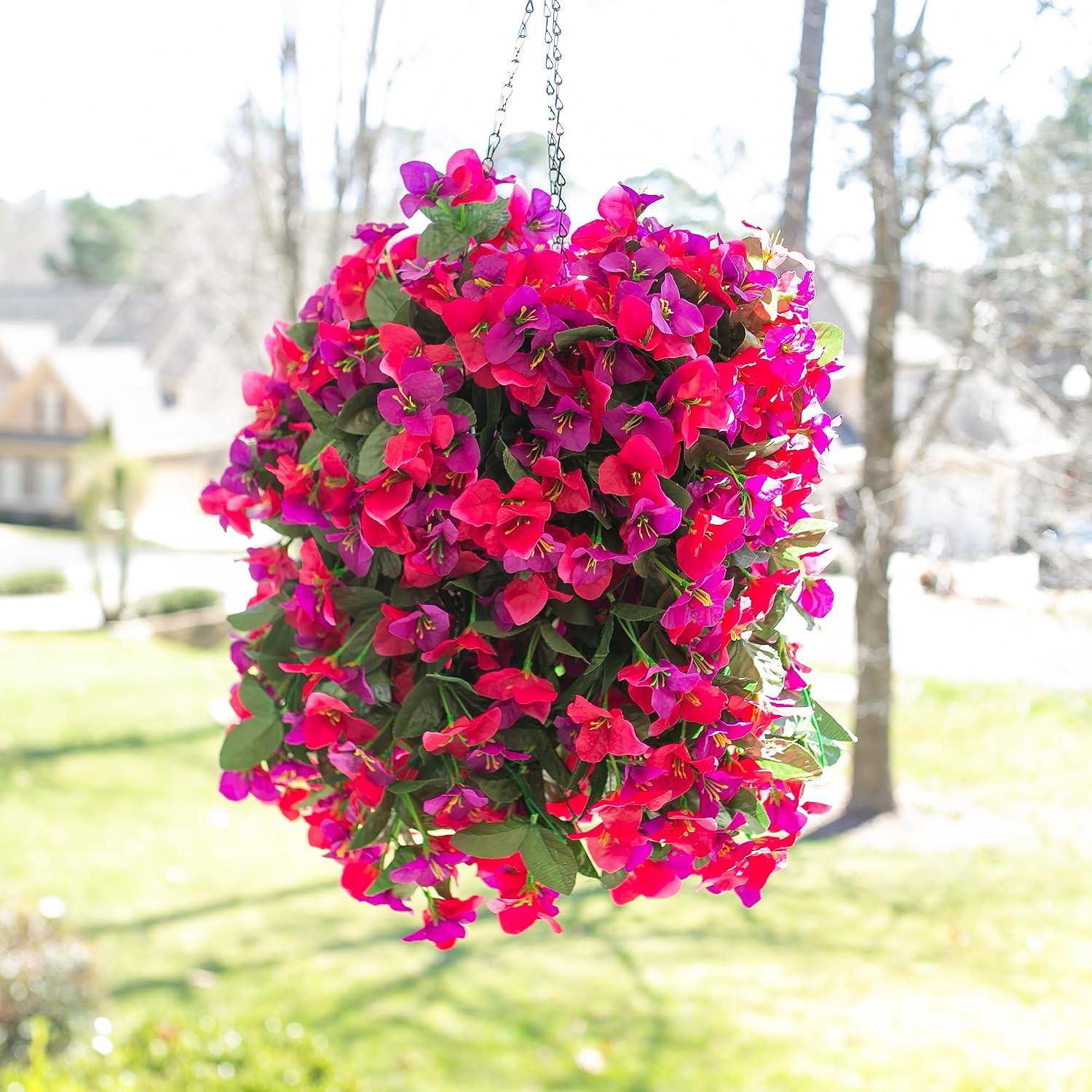 UV Resistant Faux Bougainvillea Plants – 3PCS Silk Flowers for Outdoor Decor