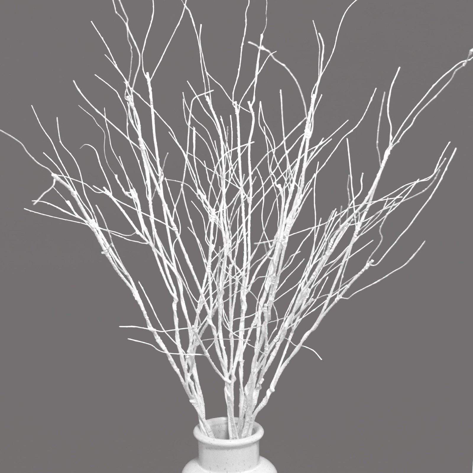 VANTREE 10 PCS ARTIFICIAL BRANCHES CURLY WILLOW BRANCHES OLIVE BRANCHES – WHITE