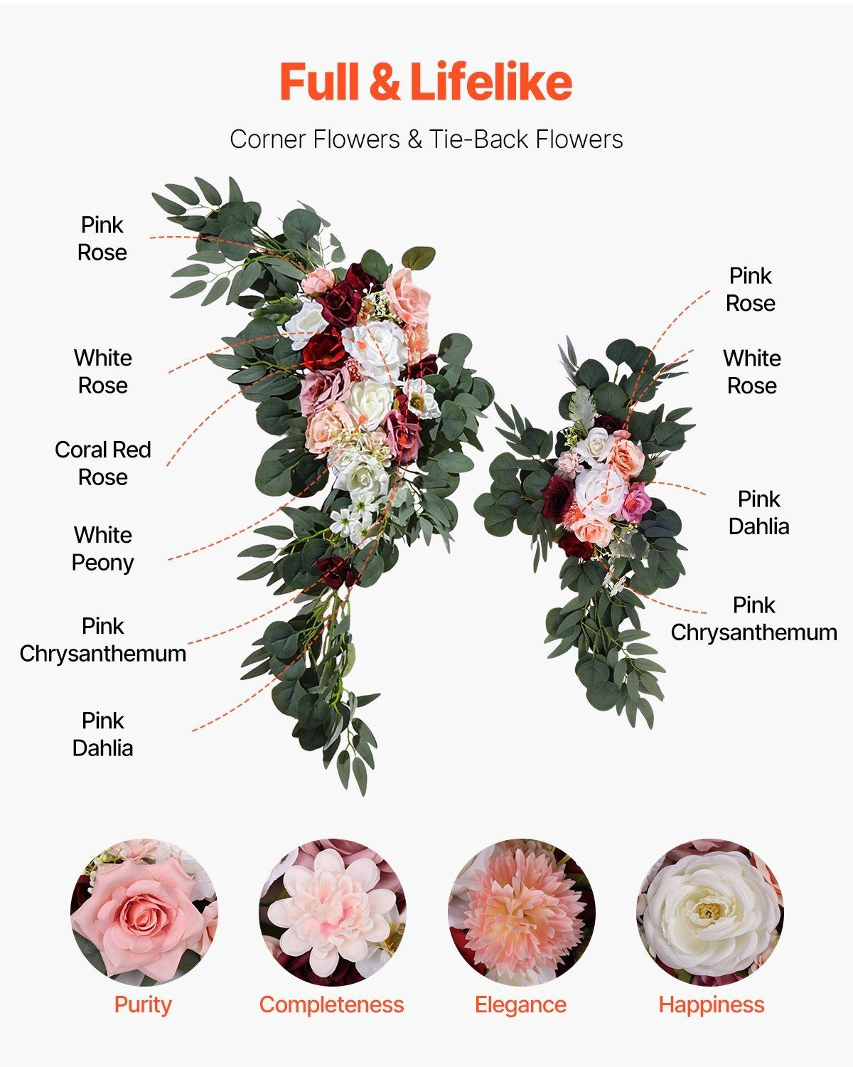 Bouquet-Inspired Wedding Arch Kit with 21ft Drapes & Greenery