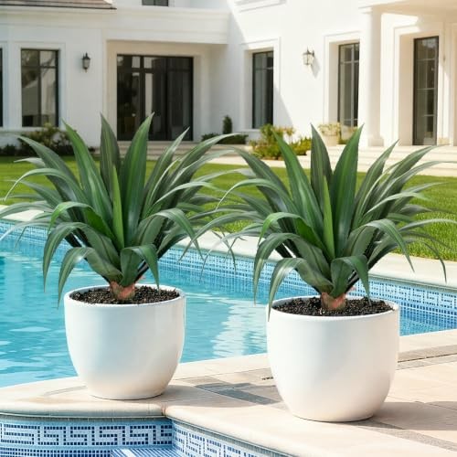 2FT Artificial Spiked Agave Plants Tall,24″Fake Silk UV 24inches Green(2pcs)