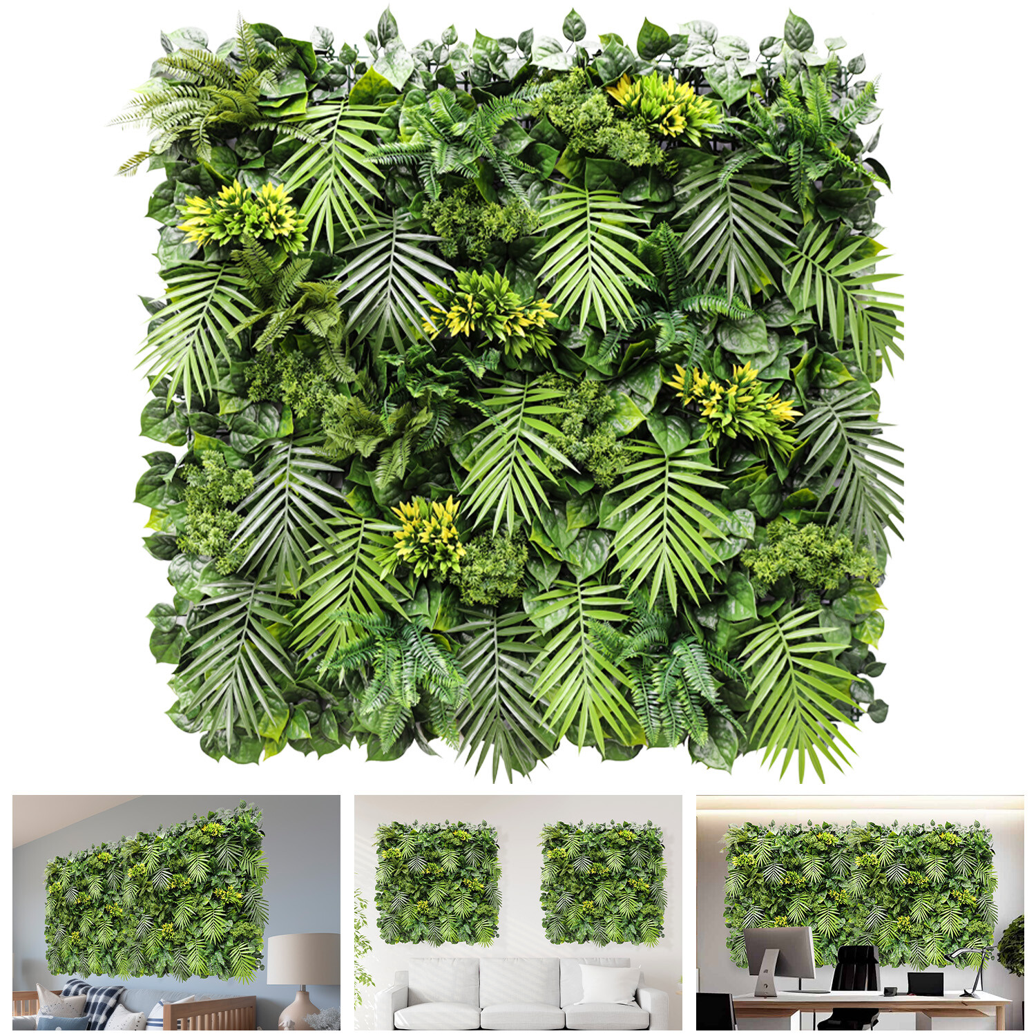 40″ Artificial Faux 3D Mix Leaves Wall Panel Fence Screen Home Outdoor Decor #08