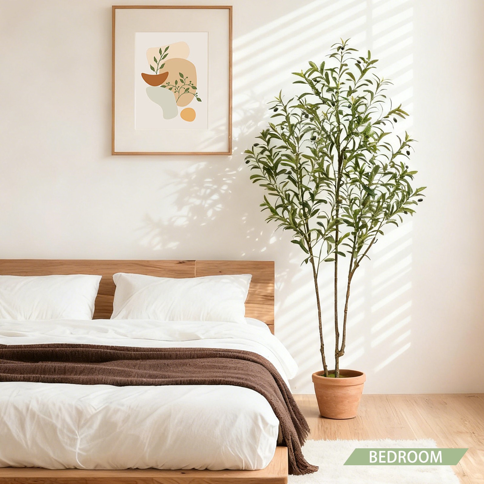 6ft Potted Artificial Olive Tree Faux Silk Plant for Home Office & Bedroom Decor