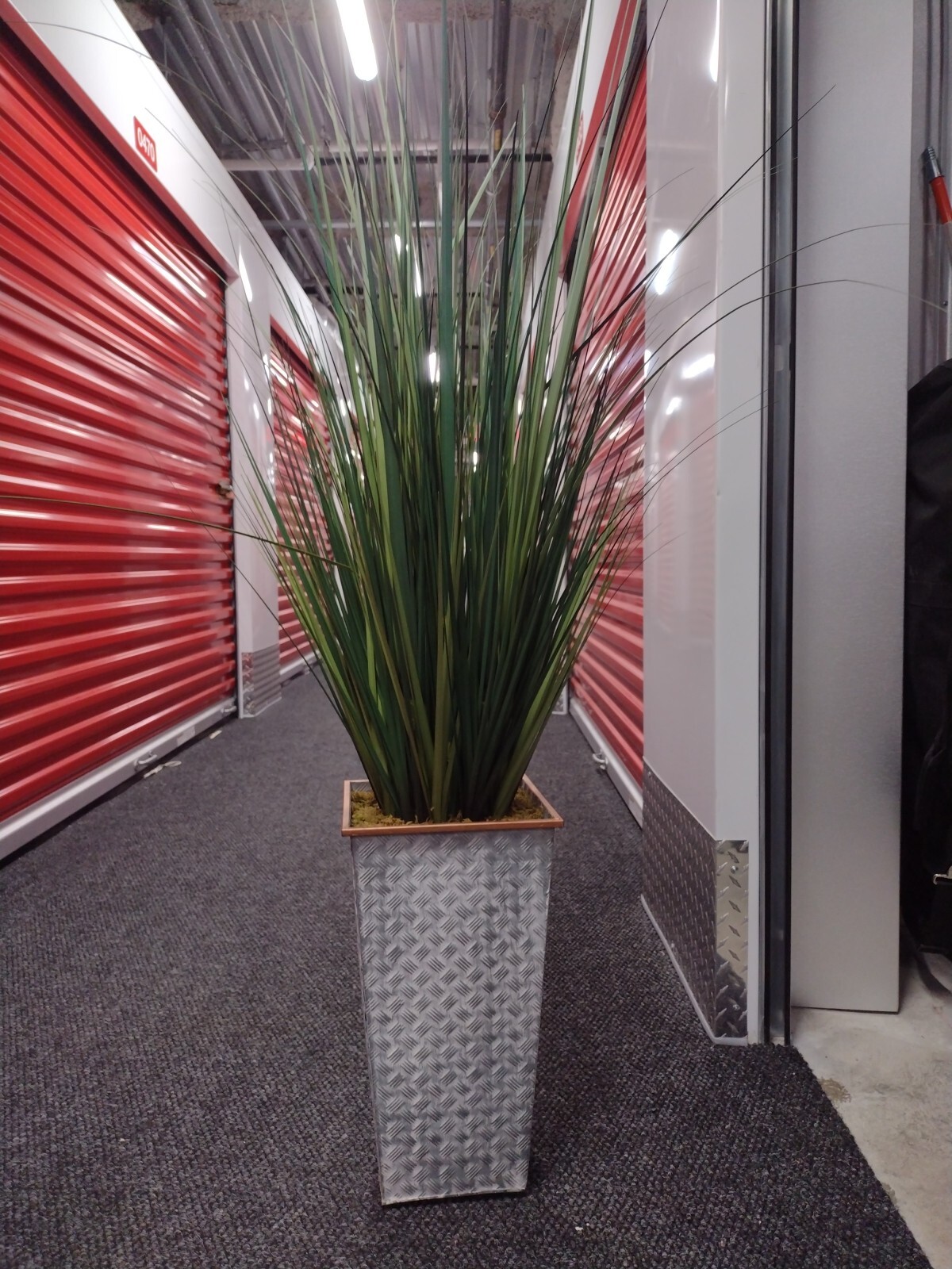 2 Faux Foliage Wheatgrass Tall Artificial Plant with Metal Base